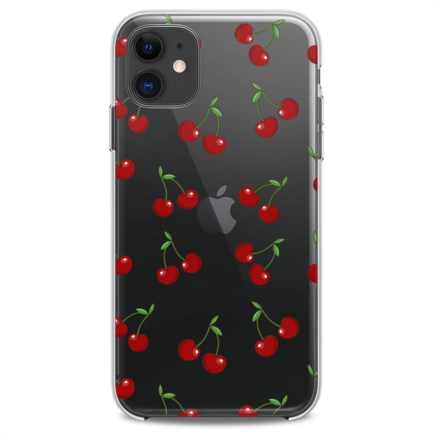 Premium TPU Phone Case for iPhone 16/15/14/13/12/11 Pro Max/Plus/Mini/Xs/Xr/X/8+/7/6/5/SE - Cherry Red Tropical Fruit Clear Silicone Cover | Slim Flexible Protective Case for Everyday Use, Travel & Summer Style