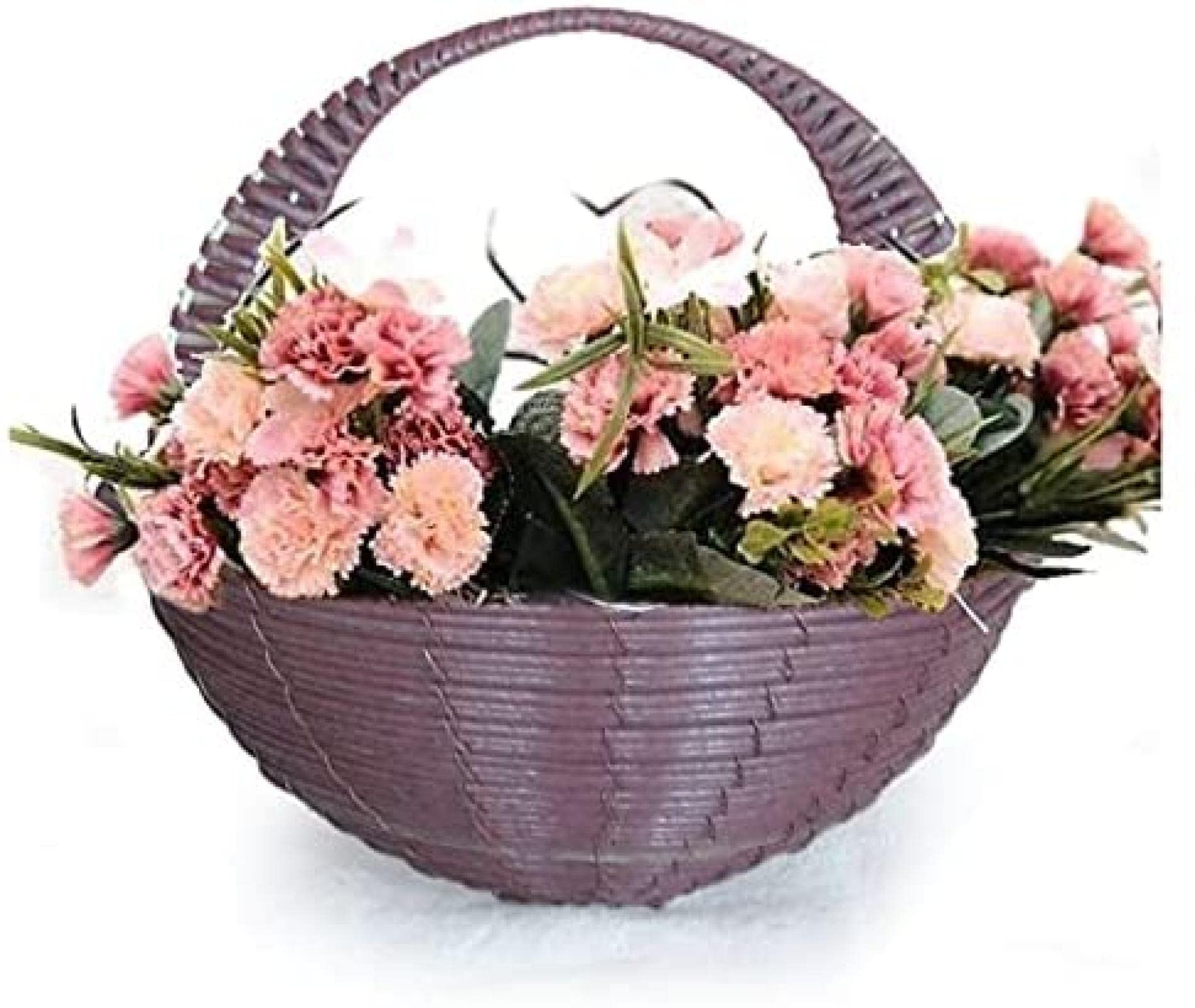 Outdoor Hanging Flower Pots - Semicircle Plastic Wall Planter Baskets, Handmade Retro Woven Style for Garden & Home Decor | Perfect for Balconies, Patios & Indoor Plant Displays