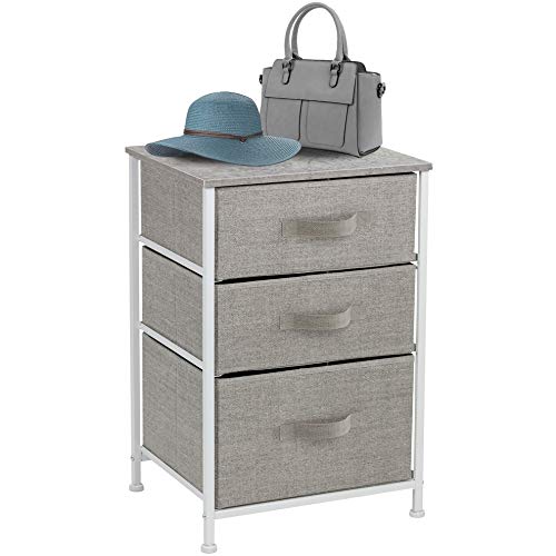 6-Tier End Table with Metal Frame & Wooden Tabletop - Modern Storage Unit Dresser for Dorm Room, Closet, Nursery | Space-Saving Organizer for Bedroom, Living Room & Office (Gray)