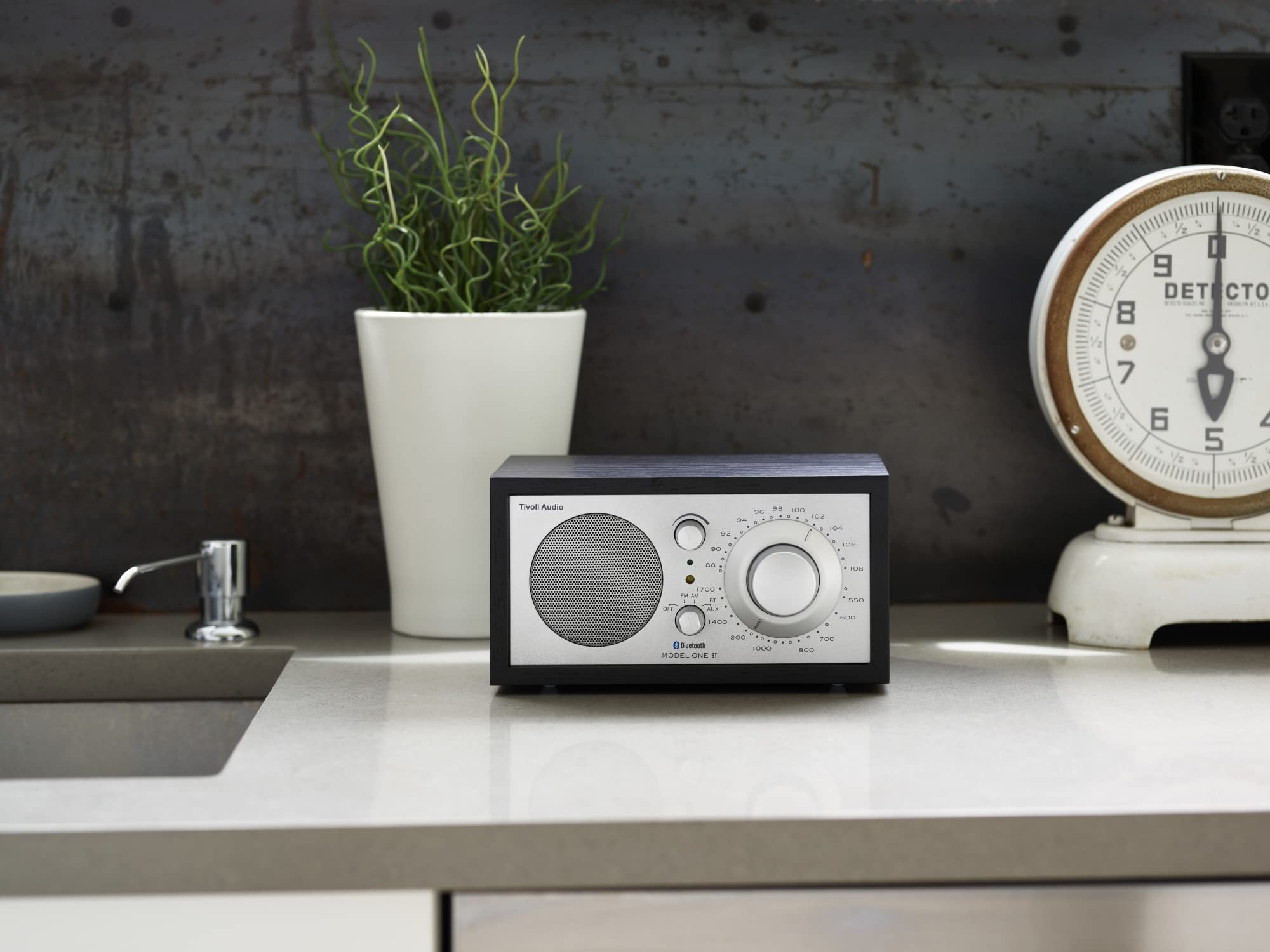 Tivoli Audio Model One Bluetooth AM/FM Radio - Premium Wooden Cabinet with Clear Sound, Wireless Streaming (Black Ash/Silver) - Perfect for Home, Office, and Bedroom Listening