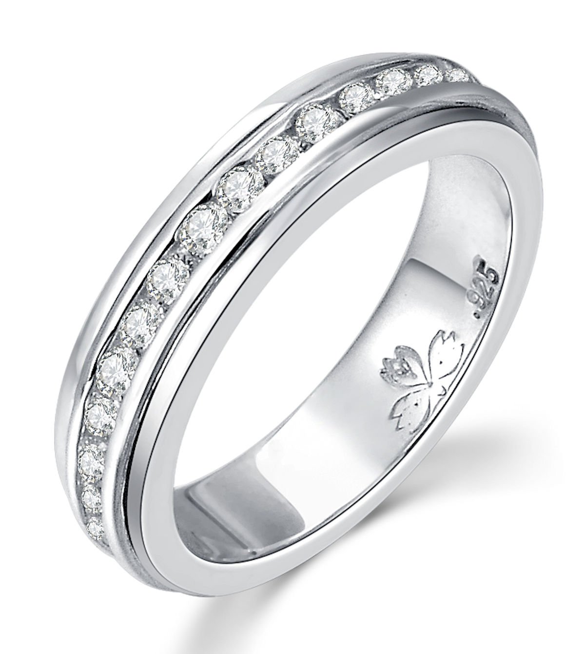 925 Sterling Silver SUPERNOVA Meditation Spinner Ring for Stress Relief & Focus - Energy Stone Healing Jewelry for Men & Women - Perfect for Yoga, Mindfulness & Anxiety Relief (Style US55)