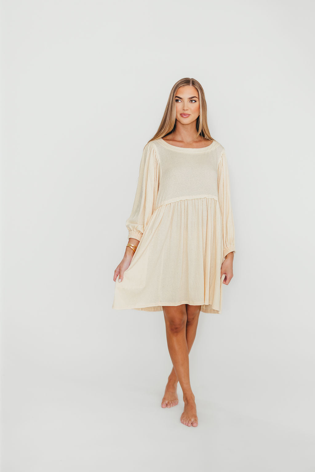 Elegant Claudia Keyhole Back Dress in Cream | Women's Fashion for Parties, Weddings & Special Occasions