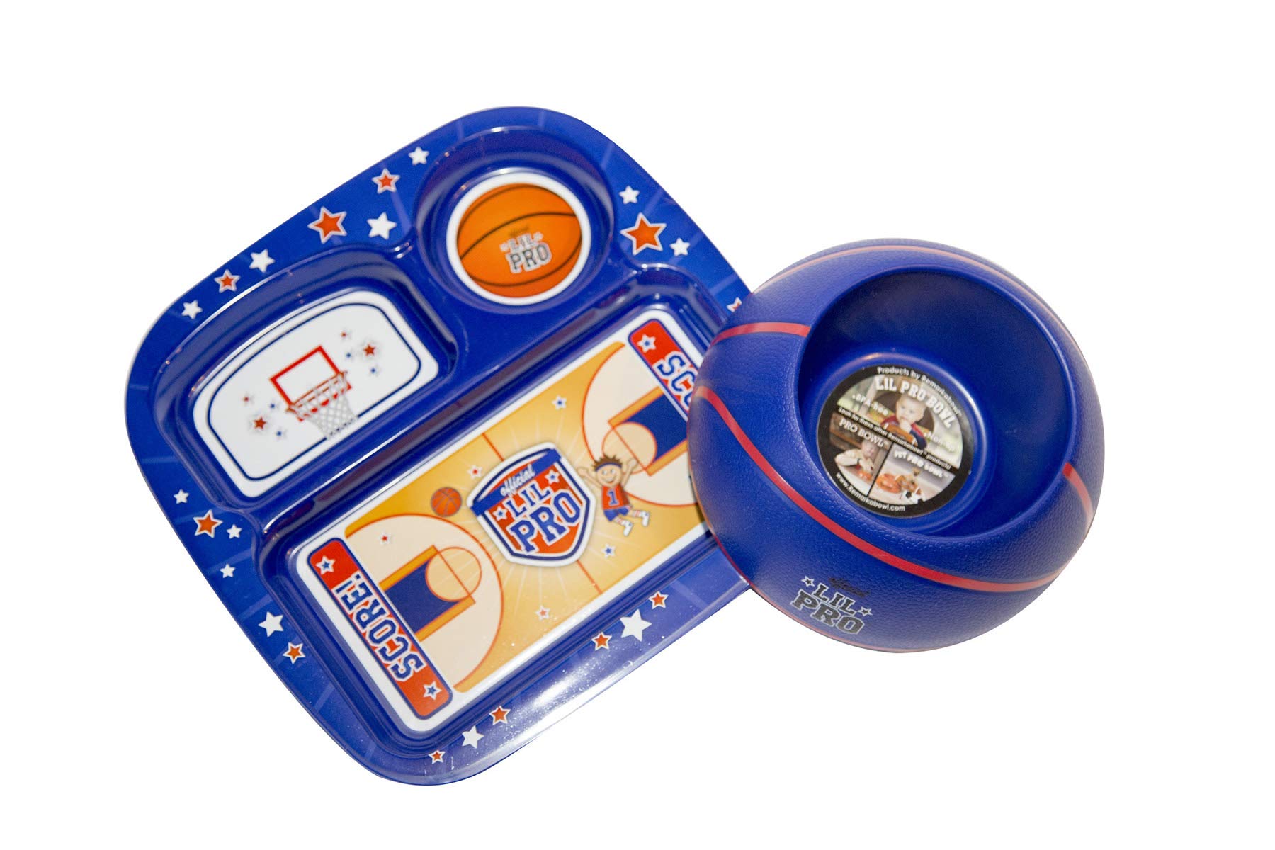 BPA-Free Kids Basketball Themed Dinnerware Set - Blue Plates, Bowls & Cups for Sports Lovers | Perfect for Birthday Parties, Game Day Snacks & Basketball Themed Decor