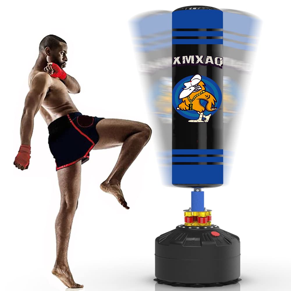 Freestanding Heavy Punching Bag with Stand - Adult & Youth Boxing Bag with Suction Cup Base for Home, Office, Gym - Perfect for Kickboxing, MMA Training & Fitness Workouts