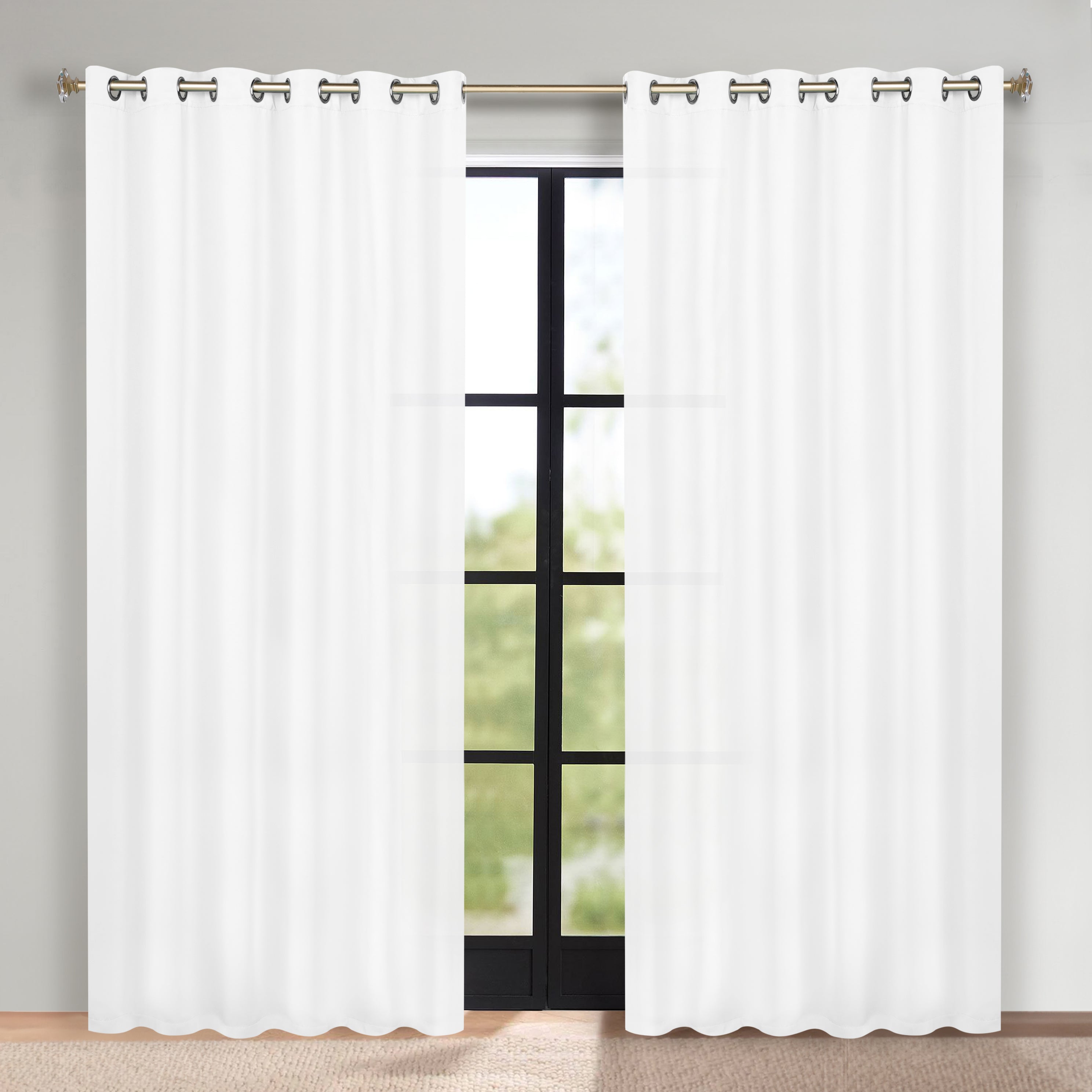Classic Modern Solid Blackout Curtain Panels - Set of 2 for Bedroom & Living Room - Light Blocking Thermal Insulated Window Drapes for Home Decor