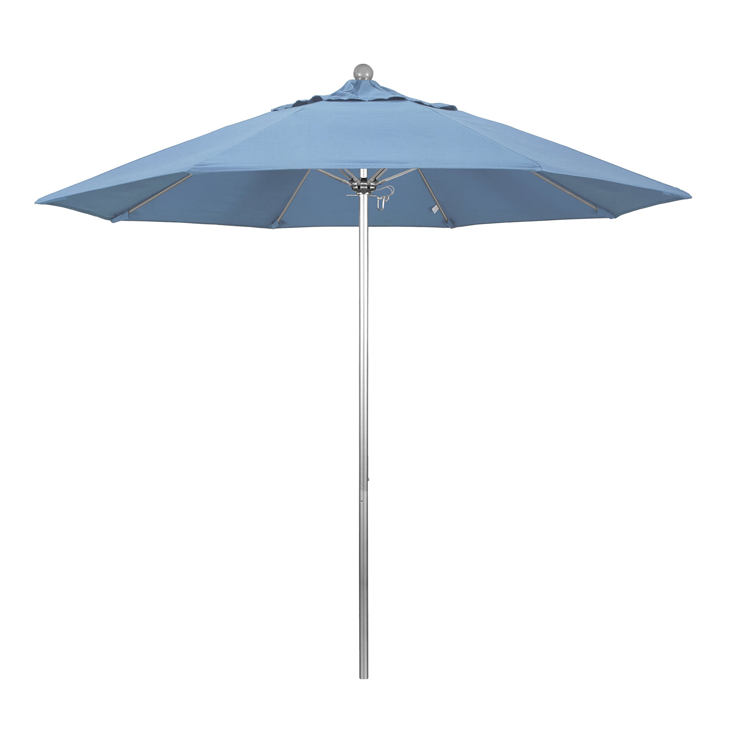 California ALTO908002-5410 Venture Series 9' Round Commercial Patio Umbrella in Air Blue - Heavy Duty Outdoor Market Umbrella for Restaurant, Poolside & Backyard Use