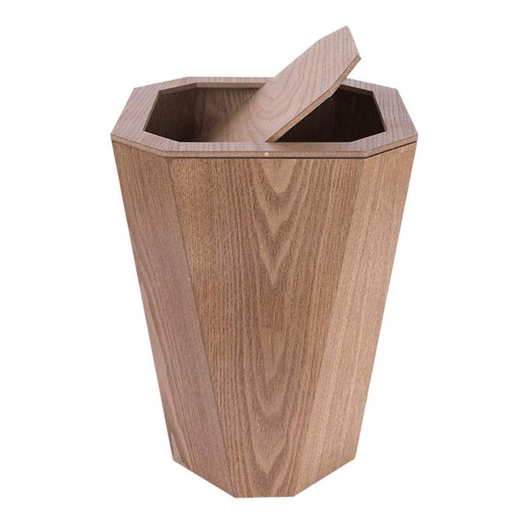 Wooden Trash Can with Lid - 6.6 Gallon Kitchen Garbage Bin for Home, Office & Dorm - Eco-Friendly Wastebasket & Recycling Bin | Perfect for Kitchen Counter, Pantry & Bathroom Storage
