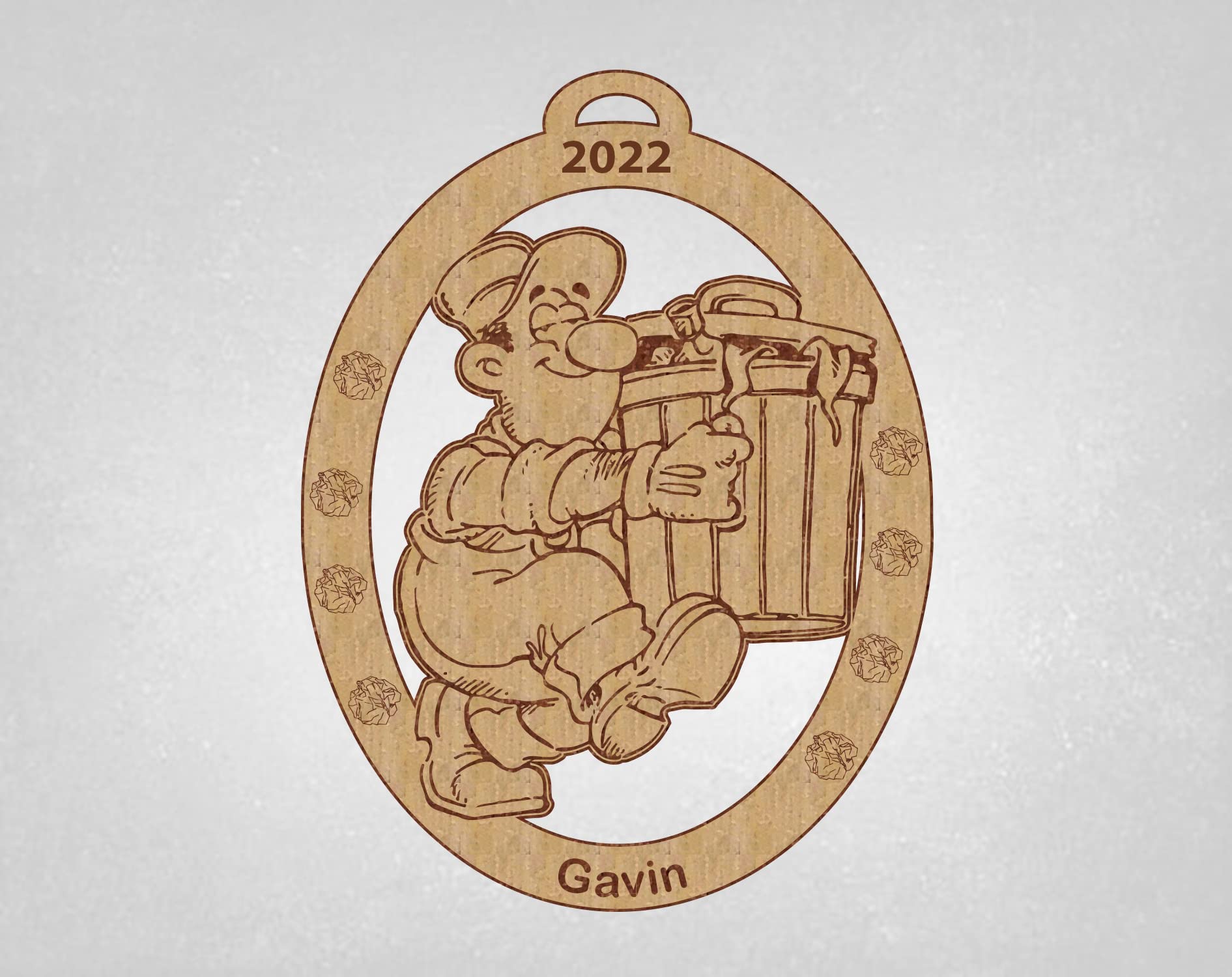 Personalized Garbage Man Ornament - Unique Christmas Gift for Sanitation Workers & Trash Collectors - Perfect for Tree Decor, Office Gifts & Appreciation Presents