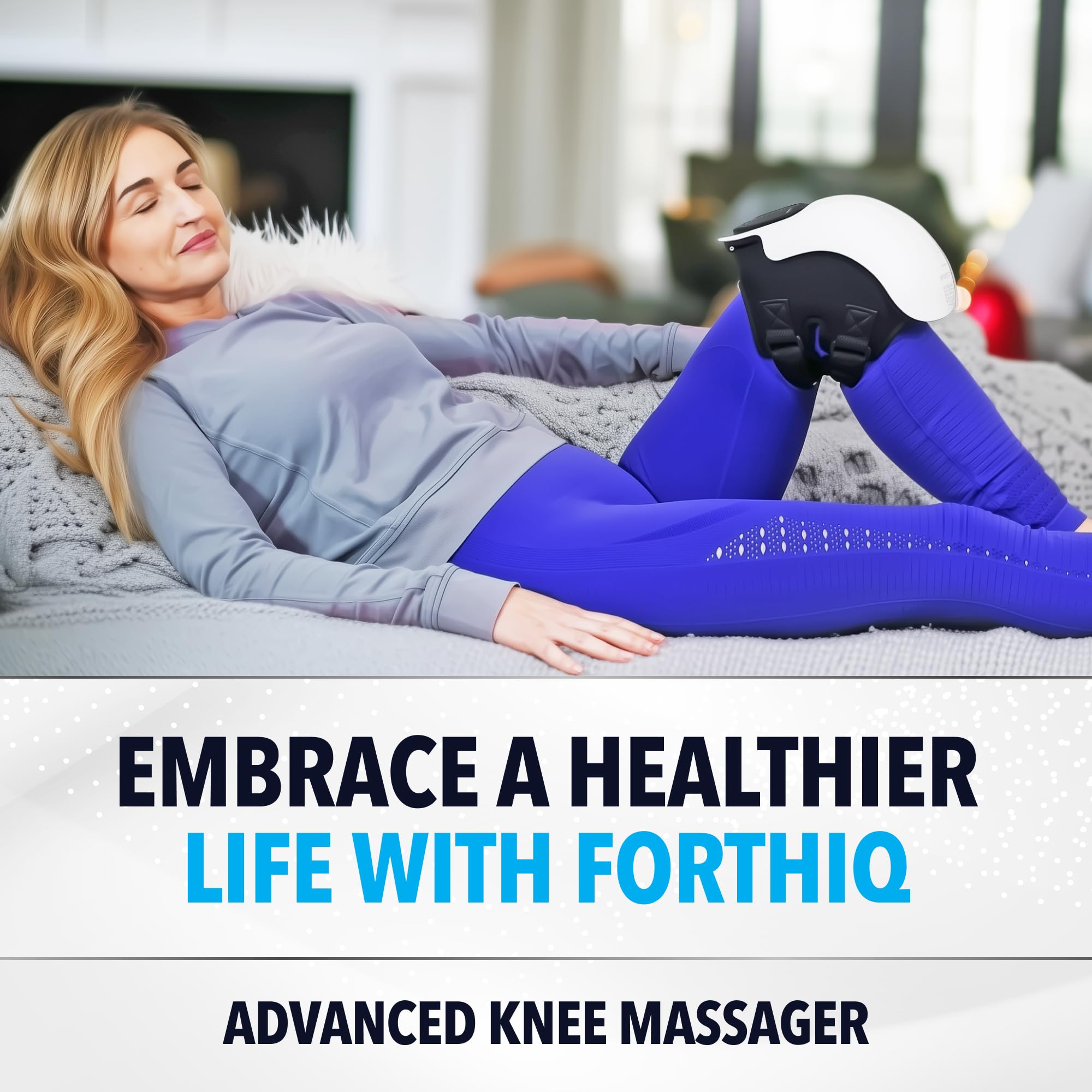 FORTHiQ 3-in-1 Cordless Knee Massager with Heat Therapy, Red Light Therapy & Vibration Massage - 2024 Smart Knee Pain Relief for Arthritis, Joint Pain - FSA/HSA Eligible - Perfect Gift for Seniors, Parents & Grandparents - Use at Home, Office or While Traveling