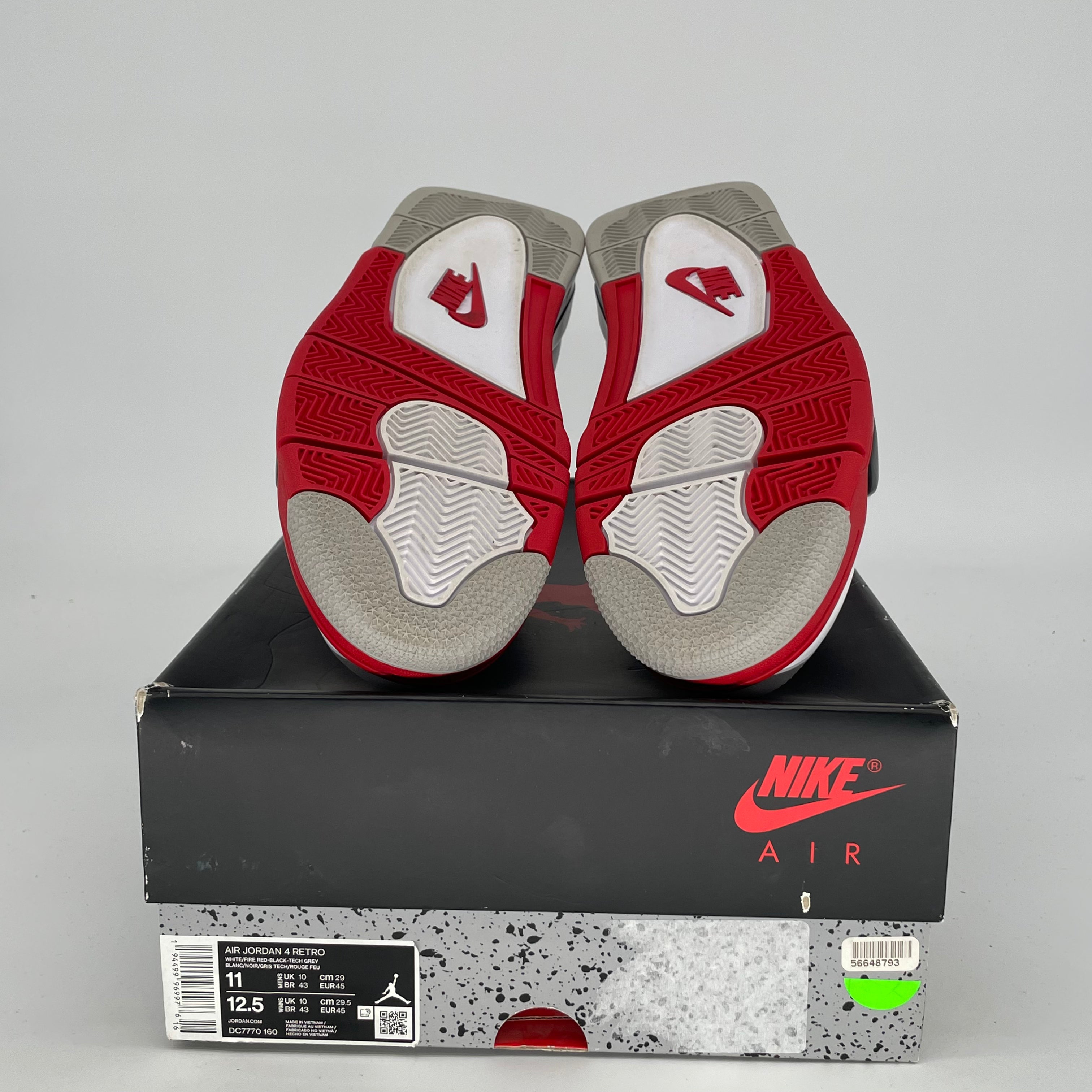Air Jordan 4 Retro 'Fire Red' Men's Basketball Shoes - Size 11 & Women's Size 12.5 (Style Code: DC7770-160) - Perfect for Streetwear, Sneaker Collecting & Casual Sports