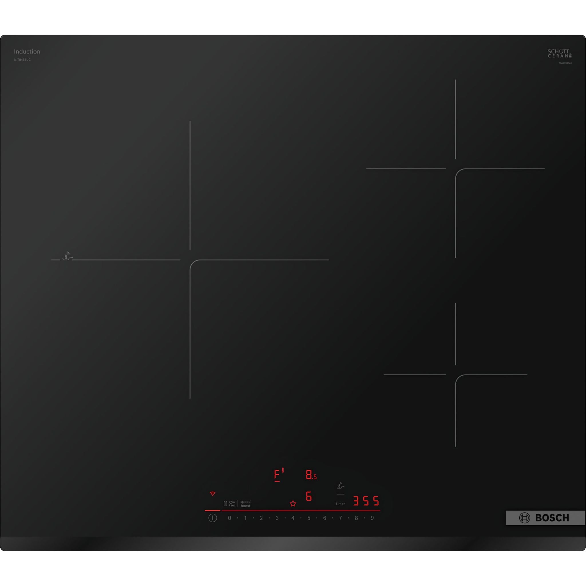 Bosch 24-Inch Black Gas Cooktop NIT8461UC - Professional Stainless Steel Stove Top for Modern Kitchens
