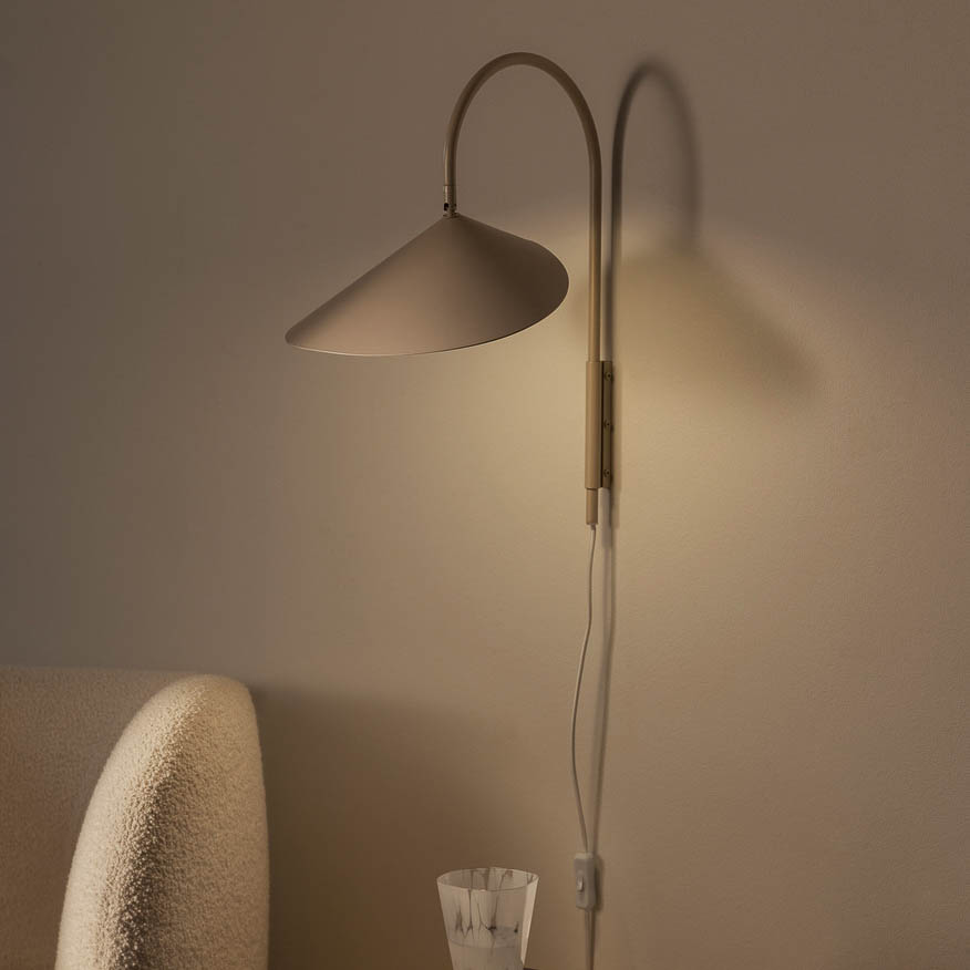FERM LIVING Arum Swivel Wall Lamp in Cashmere - Modern Adjustable Wall Light for Bedroom, Living Room & Office Decor