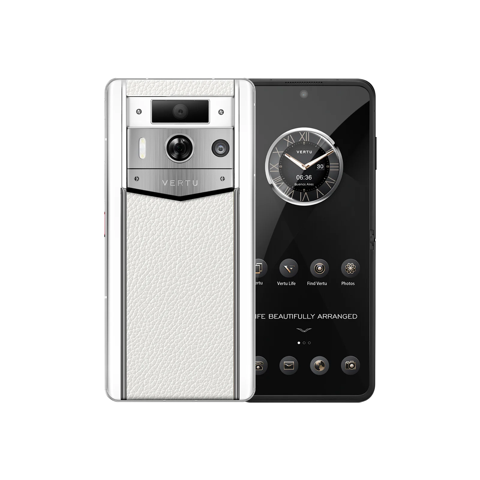 METAVERTU 2 White Calfskin Web3 AI Smartphone - White (Silver Case) | Premium Luxury Phone for Crypto & Blockchain Enthusiasts | Business & Social Status Symbol