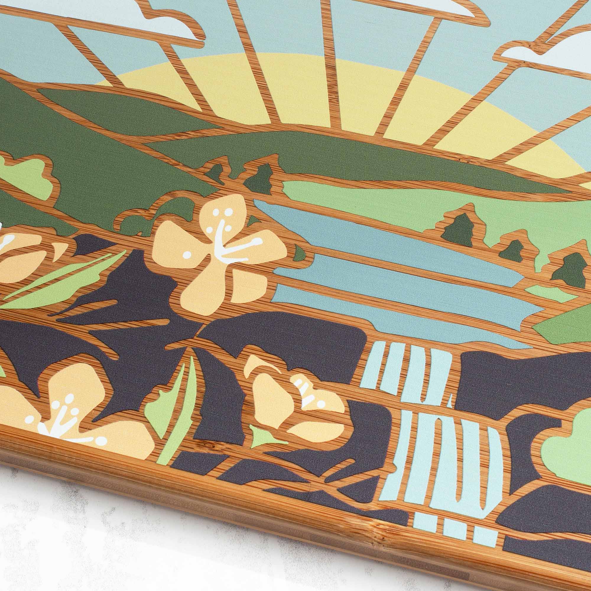 Handcrafted Pennsylvania Wooden Cutting Board with Summer Stokes Artwork - Perfect for Kitchen Prep, Charcuterie Boards & Home Decor Gifts