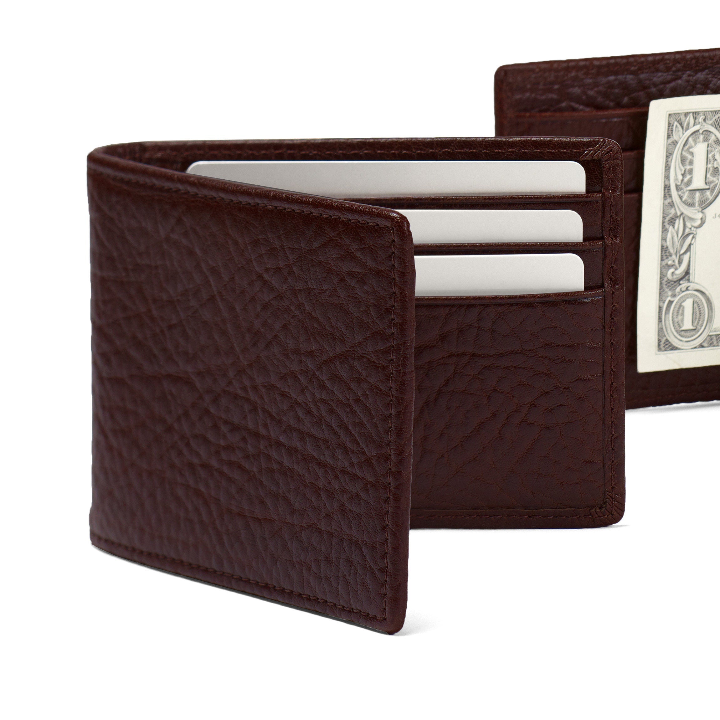 Premium Bifold Leather Wallet with Money Clip - Espresso Brown for Men - Perfect for Everyday Use, Business & Travel