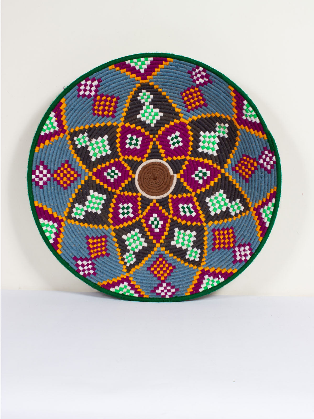 Authentic Handmade Moroccan Wool Plate No.131 - Decorative Home Dining Tableware for Boho Chic & Mediterranean Style Decor