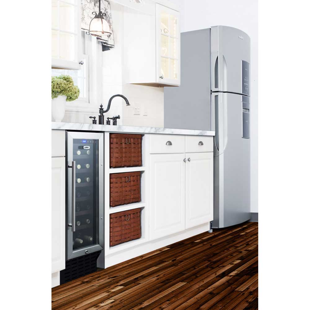 Summit 21 Bottle 12-Inch Built-In Wine Cooler | Freestanding or Built-In Installation | Perfect for Kitchen, Bar, or Dining Room Wine Storage