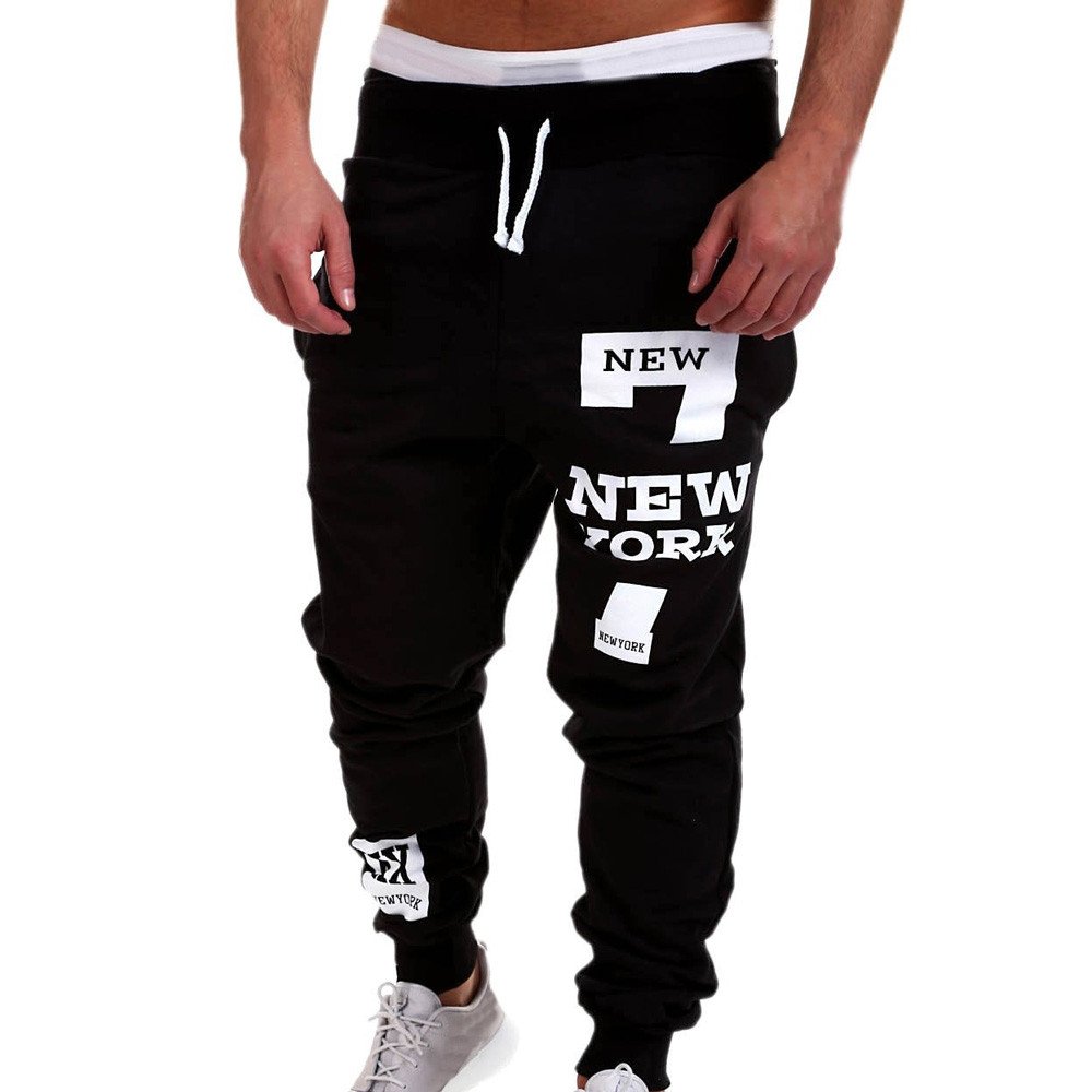 DEATU Men's Jogger Pants with Drawstring & Zipper Pockets - Classic Athletic Sweatpants for Running, Gym, Workout & Casual Wear