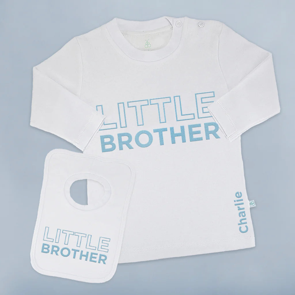 Little Brother Matching Outfit Set - Soft Gray Sibling Coordinated Clothes for Family Photos & Special Occasions