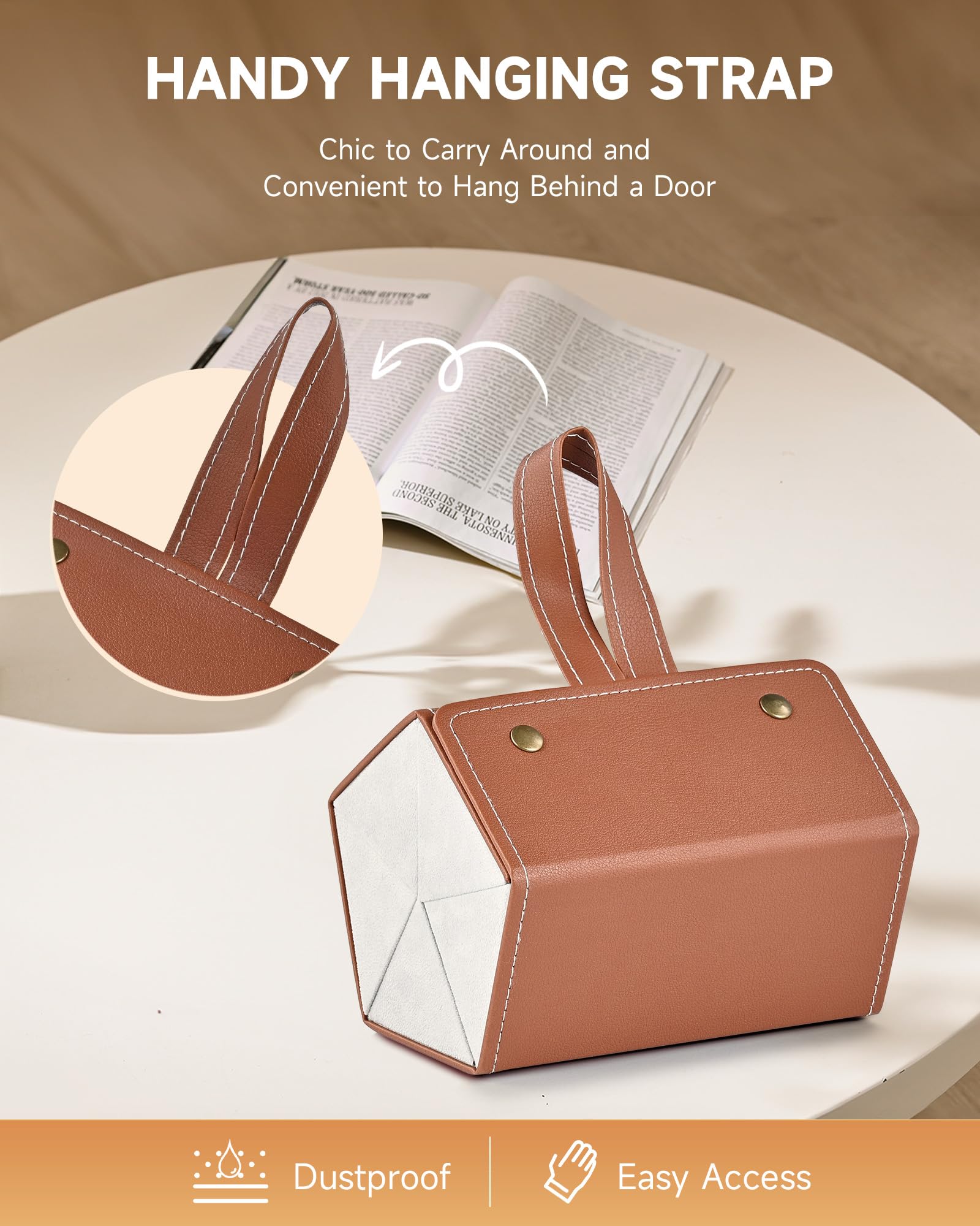 CO-Z Foldable Sunglasses Case - 5 Slots with Mirror for Travel & Home Storage