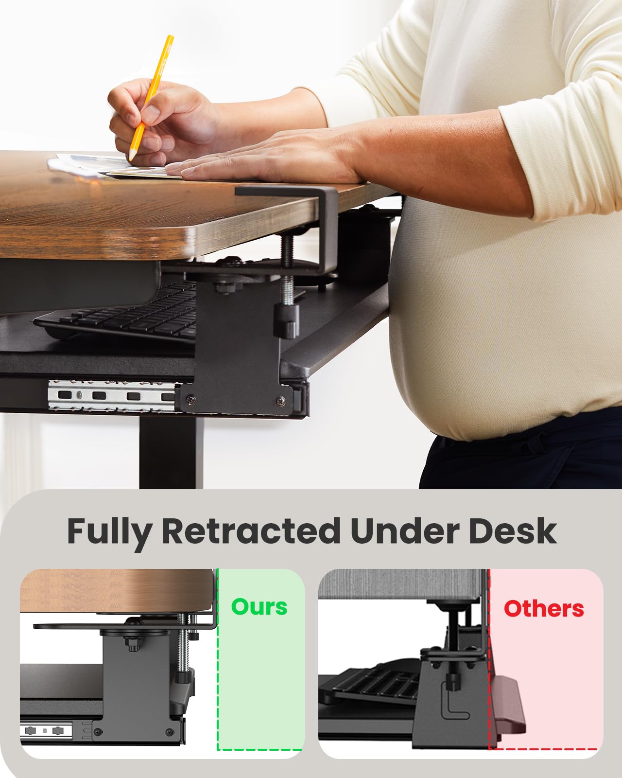 ErGear Adjustable Under Desk Keyboard Tray - 26.38