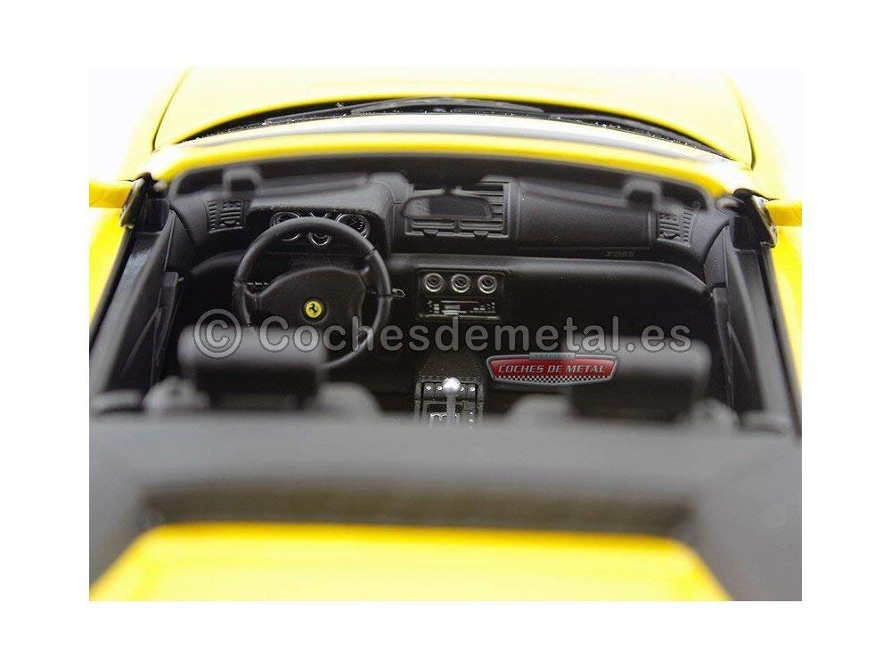 Hot Wheels Ferrari F355 Spider Convertible 1/18 Scale Diecast Model Car - Limited Yellow Elite Edition | Collectible Sports Car for Display, Gift & Racing Enthusiasts