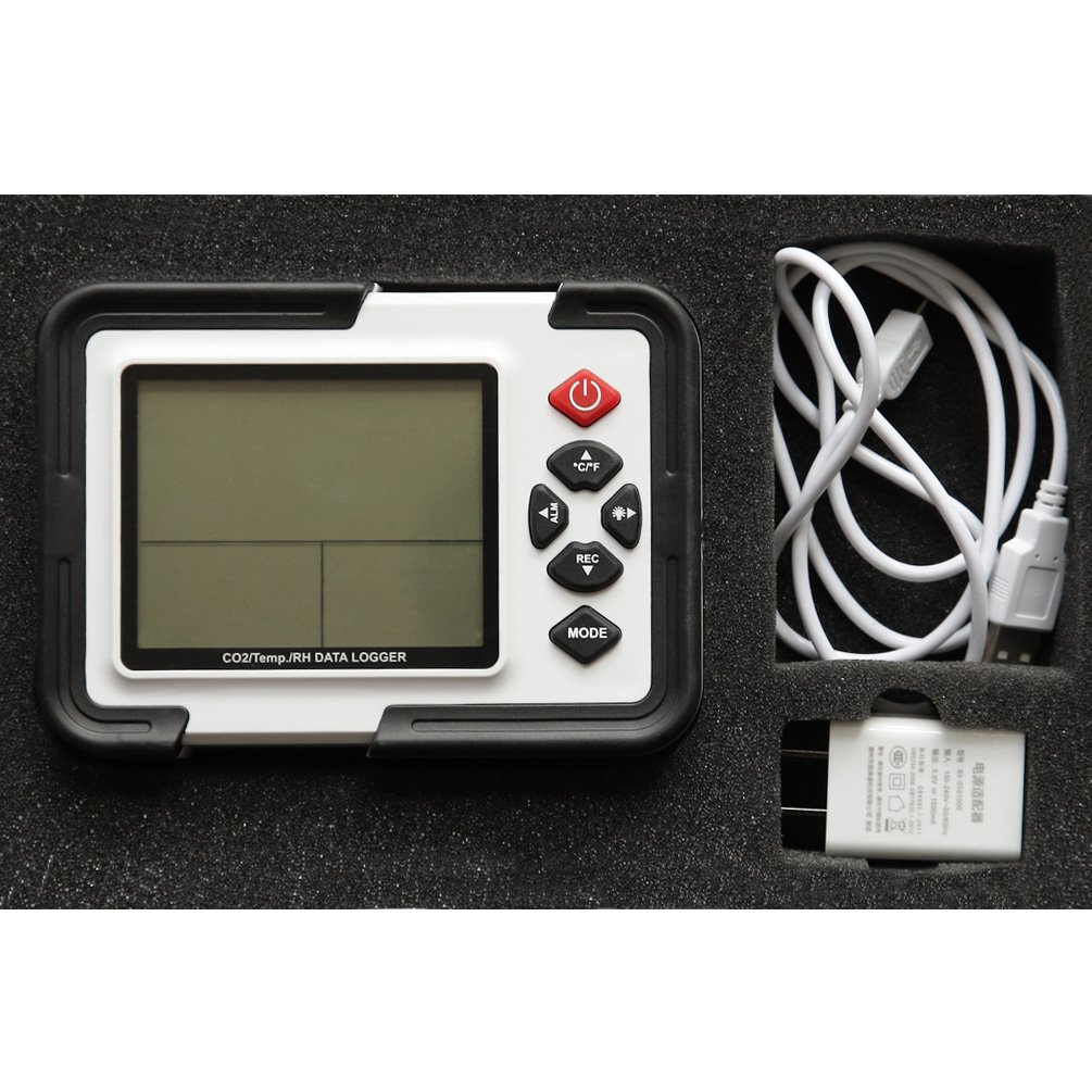 AMF-102 CO2 Data Logger - Indoor Air Quality Monitor with Carbon Dioxide Detection, Temperature & Humidity Sensor - Perfect for Homes, Offices, Schools and Greenhouses