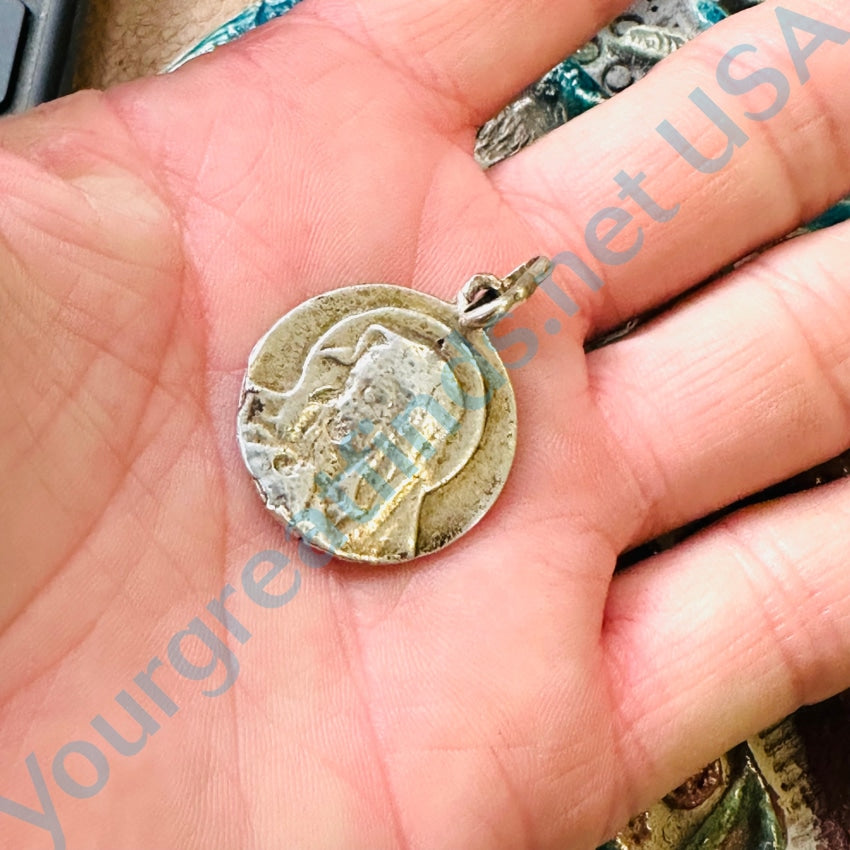 Vintage Sacred Mother Double Sided Sterling Silver Pendant Necklace - Religious Jewelry for Women, Perfect for Daily Wear & Spiritual Protection