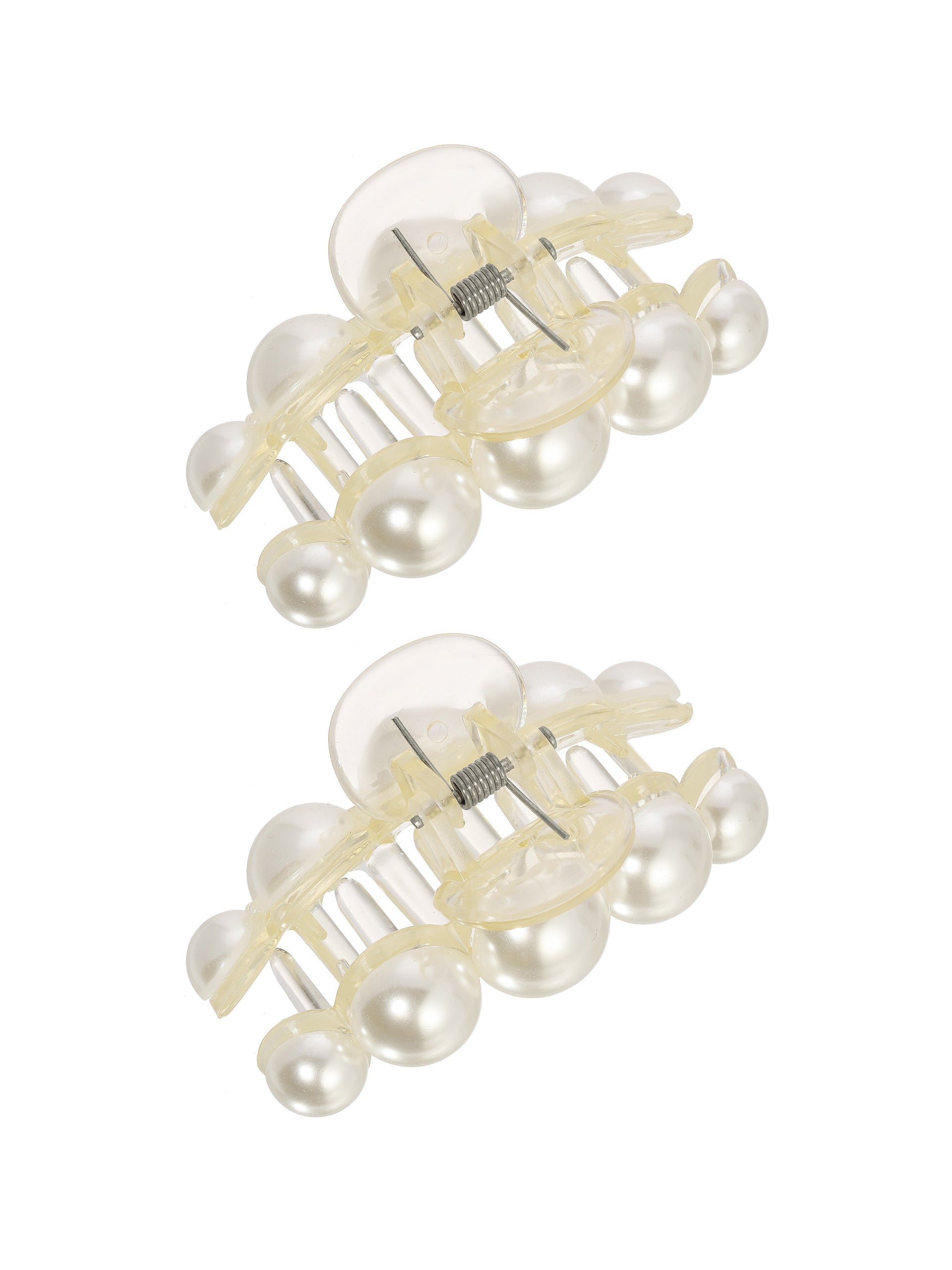 Pearl Hair Claw Clips Set of 2 - Elegant Hair Accessories for Women, Non-Slip Hair Clips for Ponytails, Buns & Updos - Perfect for Weddings, Parties & Everyday Wear
