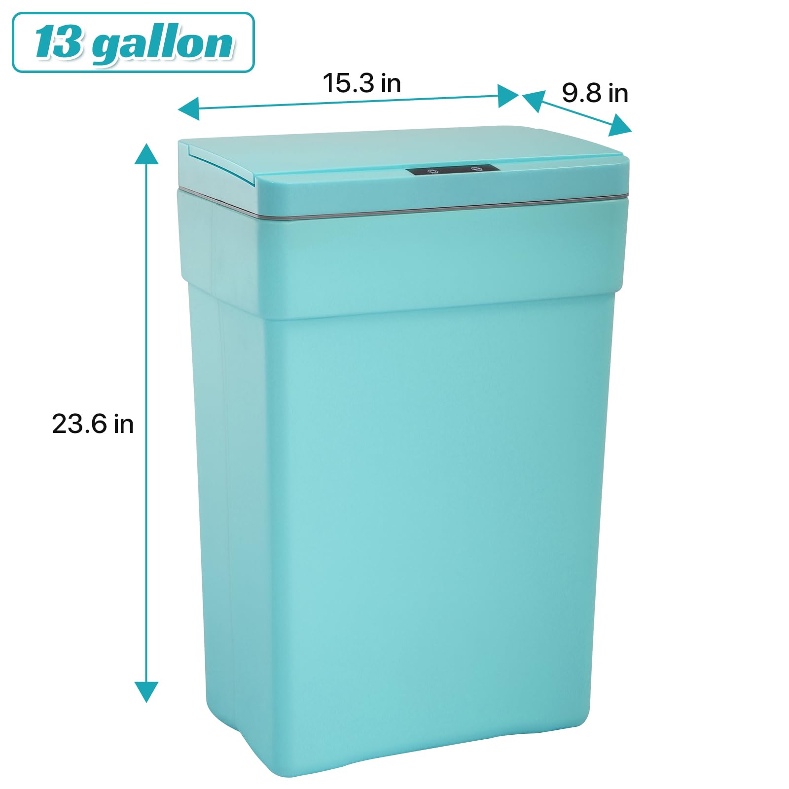 **DKeli 13 Gallon Automatic Touchless Trash Can with Lid – Sensor Kitchen Garbage Bin for Bathroom, Bedroom, Home & Office – High-Capacity 50L Plastic Waste Bin (Blue) – Ideal for Hands-Free Hygiene & Modern Spaces**