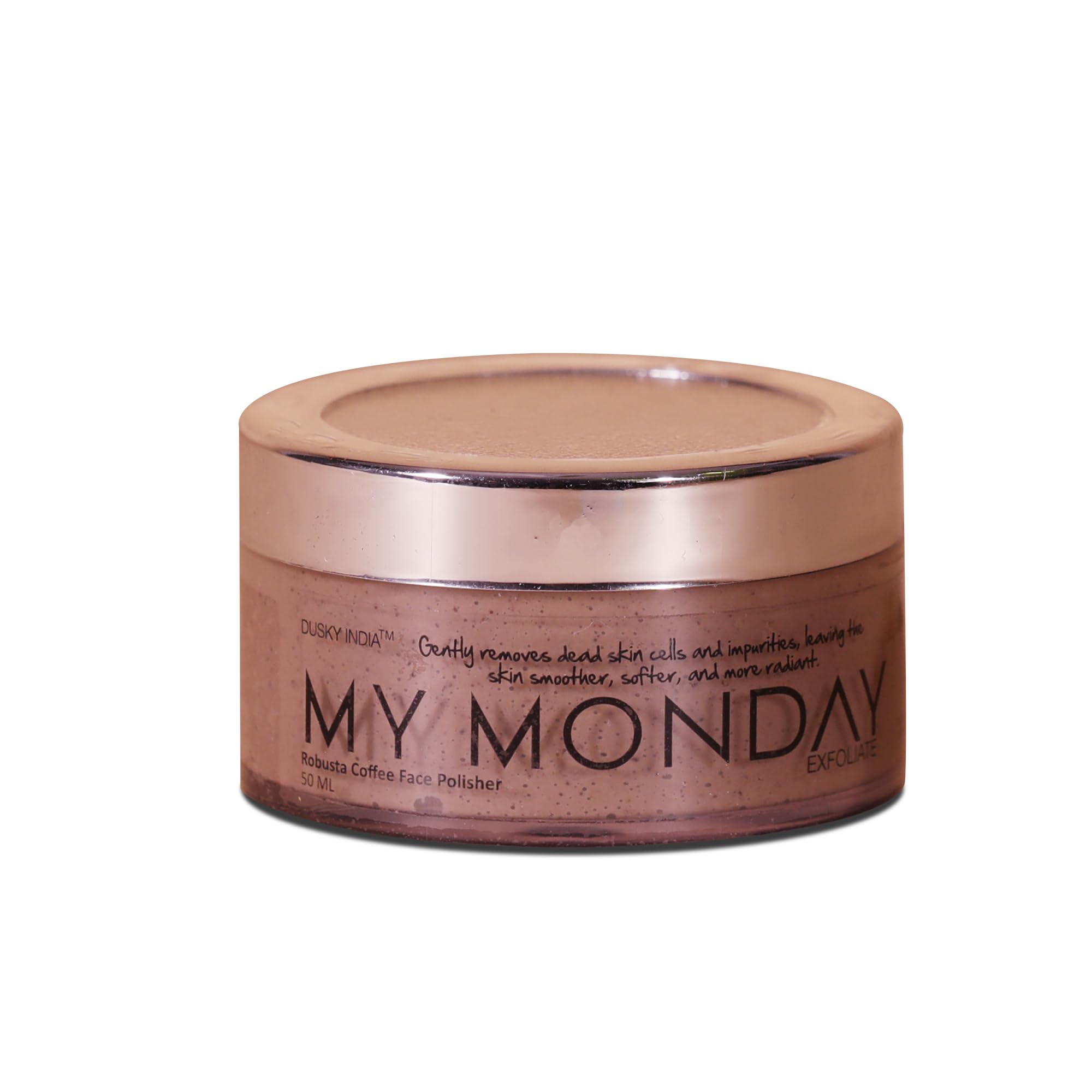 MY MONDAY | 100% Ayurvedic Robusta Coffee Face Scrub - Exfoliates Dead Skin Cells & Softens Skin | 50ml | Perfect for Morning Skincare Routine & Spa Day at Home