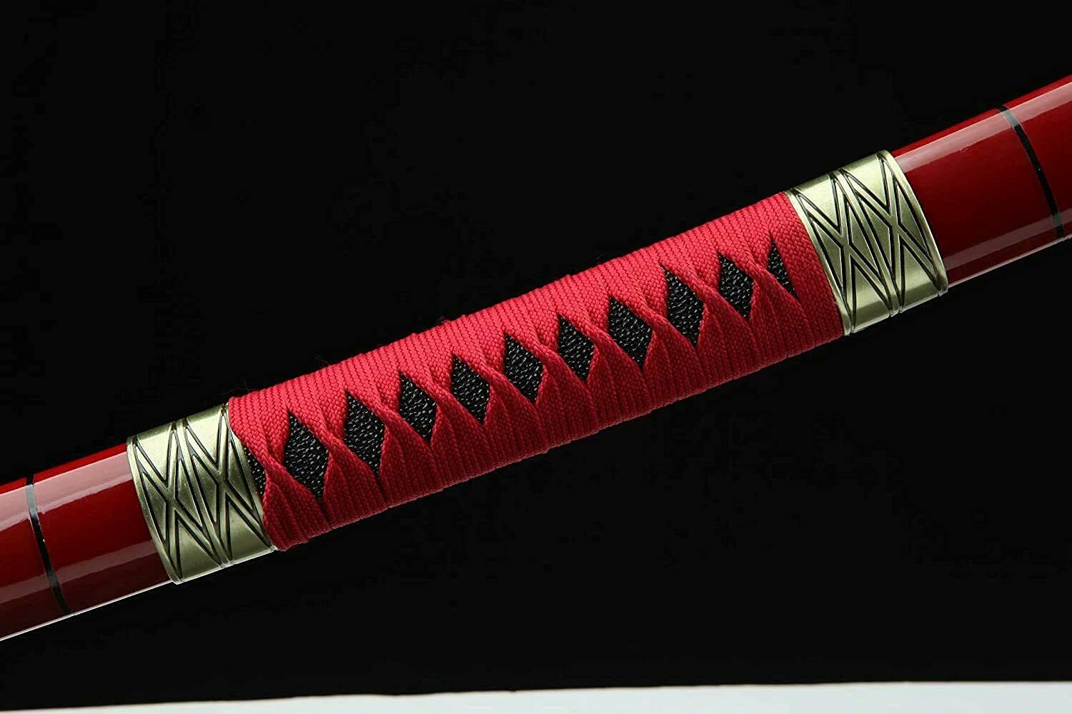 Handmade One Piece Roronoa Zoro Katana - YAMA ENMA Japanese Anime Cosplay Samurai Sword with Purple Blade | Authentic Replica for Collectors & Cosplay Enthusiasts | Perfect Gift for Men & Women | Anime Convention, Display, Martial Arts Training