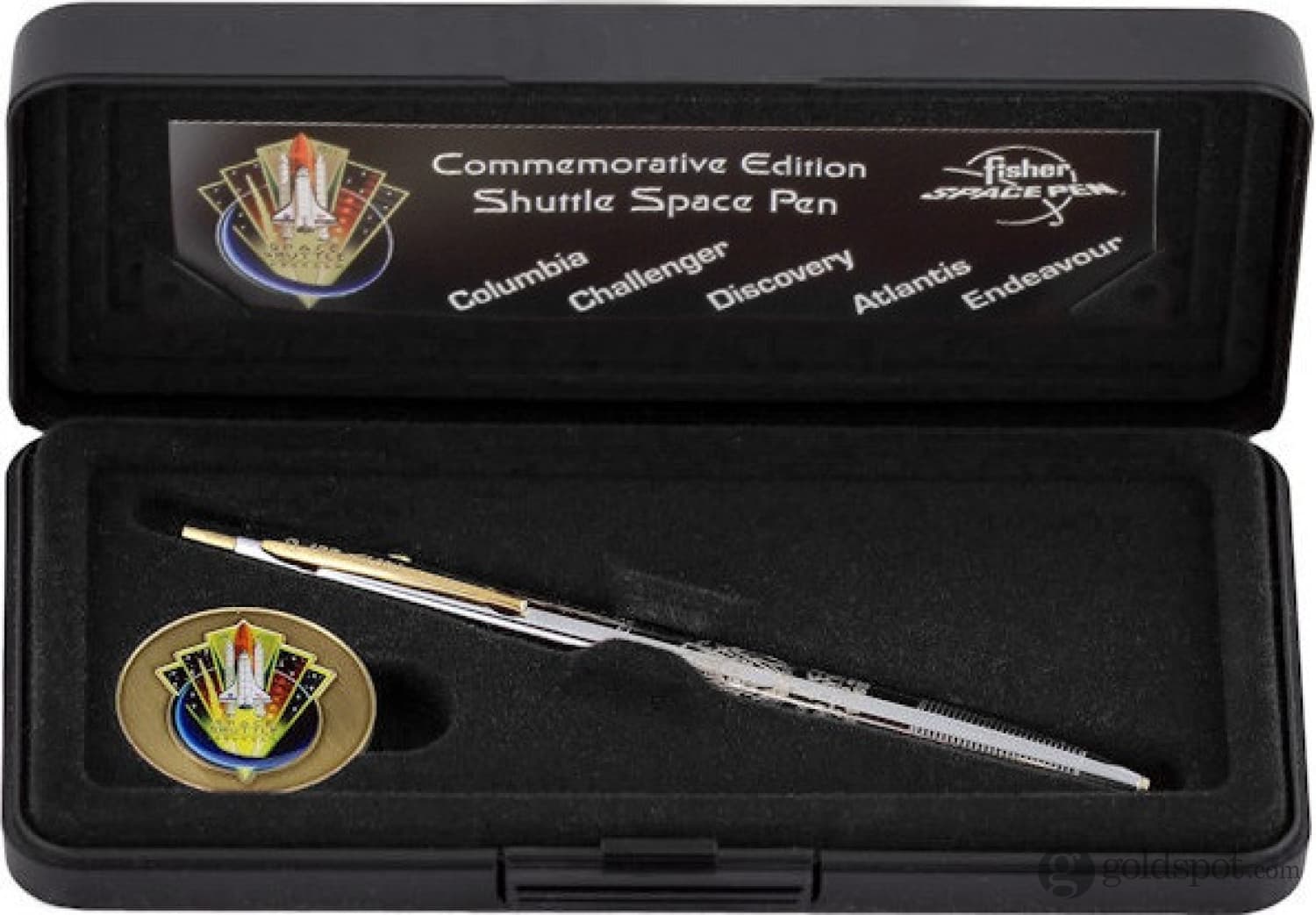 Fisher Space Pen Commemorative Edition Shuttle Ballpoint Pen - Chrome & Gold Finish - NASA-Inspired Writing Instrument for Collectors, Gifts & Space Enthusiasts - Perfect for Office, Travel & Zero Gravity Writing