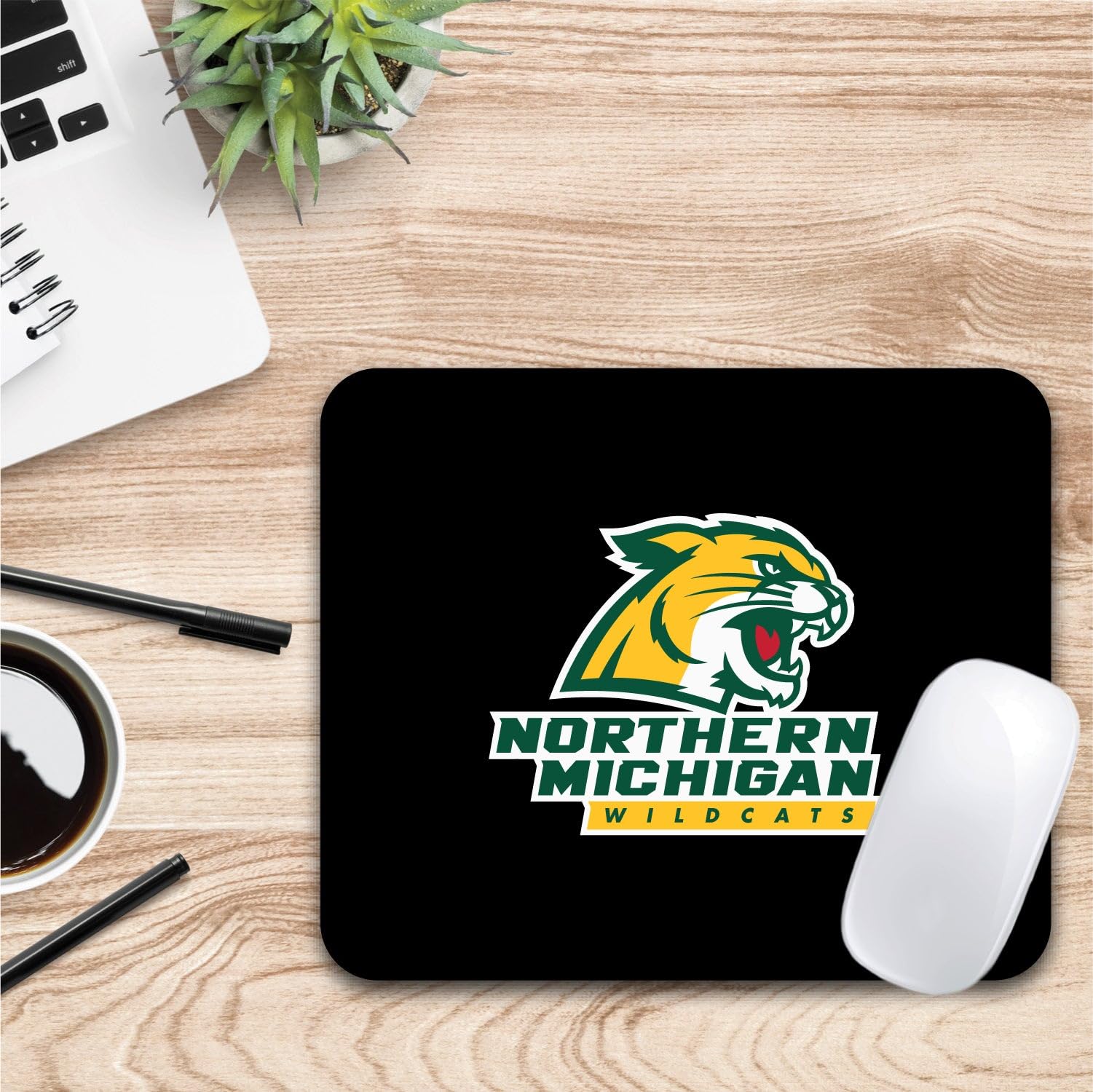 Premium Non-Slip Mouse Pad with Northern Michigan University Logo - Classic Green Fabric Gaming & Office Desk Mat for Computer, Laptop, Workstation (Home, Office, Gaming Setup Accessory)