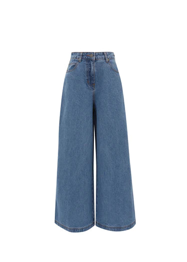 Nadeja Women's High Waist Extra Wide Leg Jeans - Comfortable Stretch Denim Pants for Casual Outfits, Workwear & Street Style Fashion