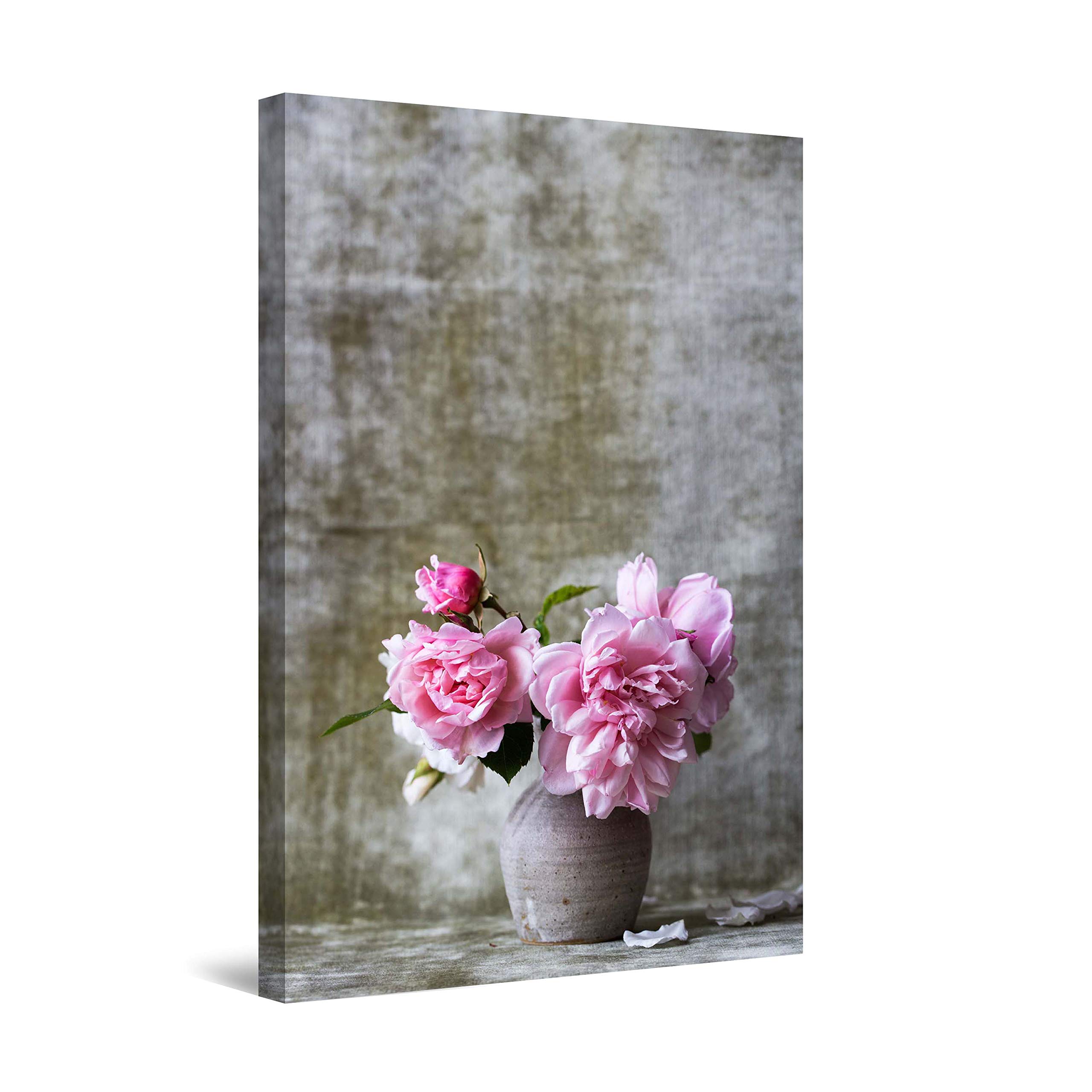 Startonight Pink Peonies Framed Canvas Wall Art - 24x36 Inches Floral Home Decor for Living Room, Bedroom & Office