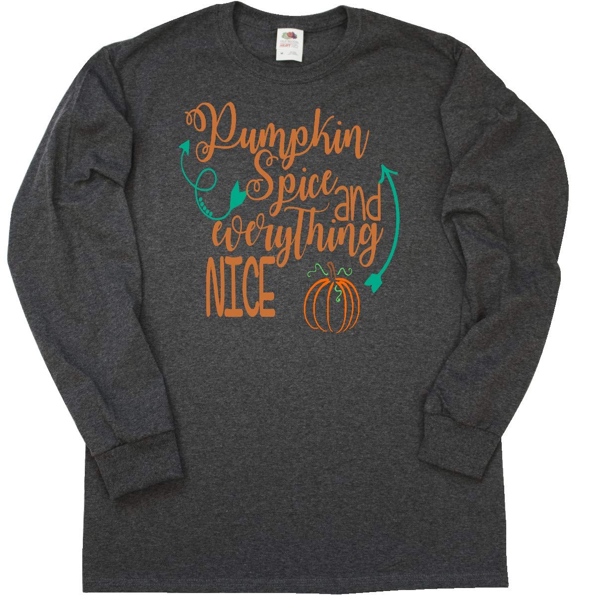 Inktastic Pumpkin Spice & Everything Nice Long Sleeve T-Shirt | Fall Fashion Women's Graphic Tee | Perfect for Autumn Outfits, Halloween Parties & Cozy Seasonal Wear