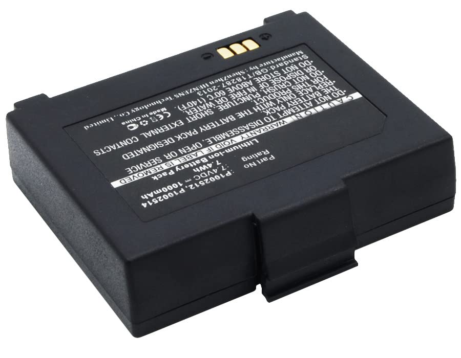 Synergy Digital Li-ion 7.4V 1000mAh Replacement Battery for Zebra P1002512 Printer - High Capacity Power Supply for Barcode Label Printing in Warehouses & Retail Stores