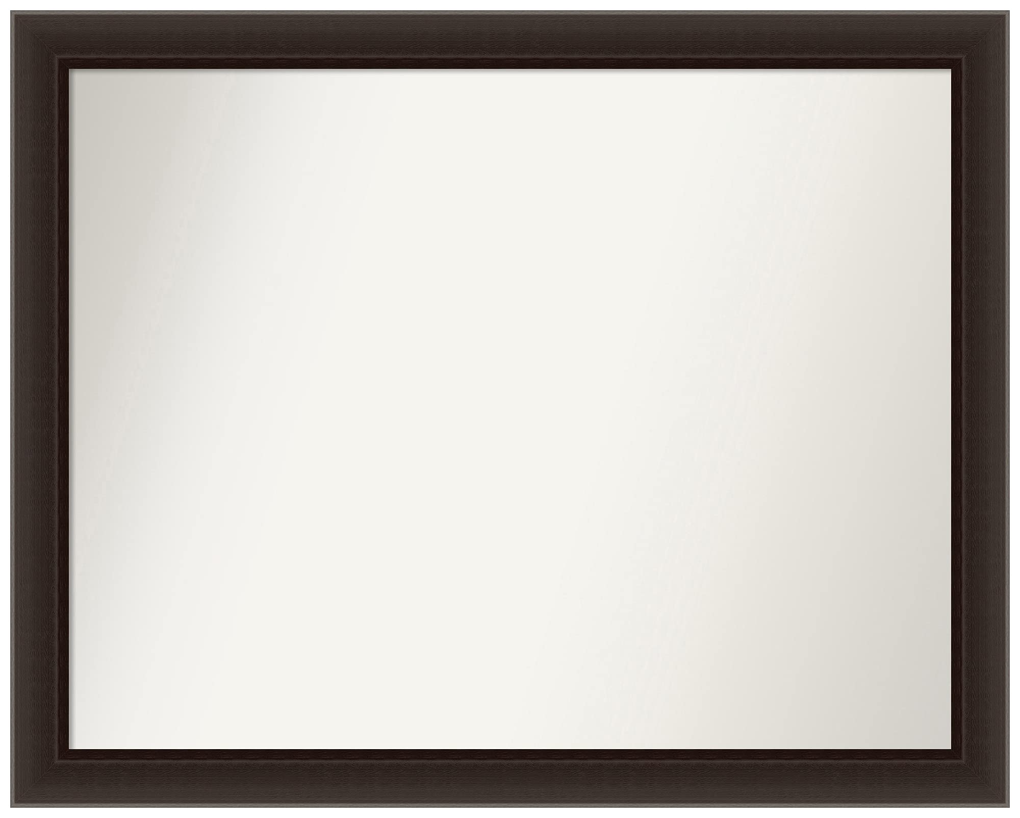 Amanti Art Non-Beveled Custom Wall Mirror 27.5 x 34.5 Inches - Romano Espresso Narrow Frame - Bathroom Vanity Mirror - Bedroom Decor - Living Room Accent - Various Custom Sizes Available