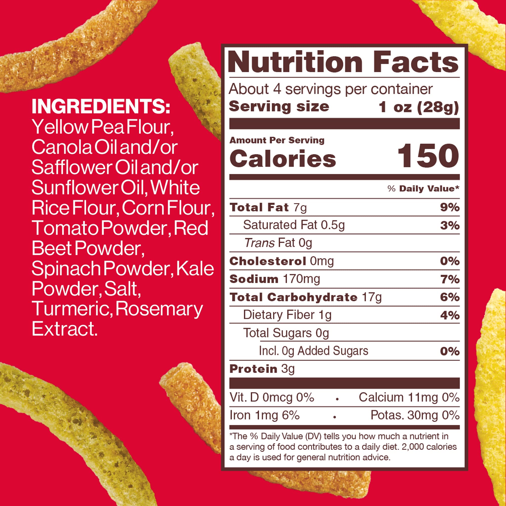 HIPPEAS Organic Vegan Veggie Straws - Sour Cream & Onion Flavor | 3.75oz | Gluten-Free, High Protein, Crunchy Snacks | Perfect for School Lunches, Road Trips & Healthy On-the-Go Snacking