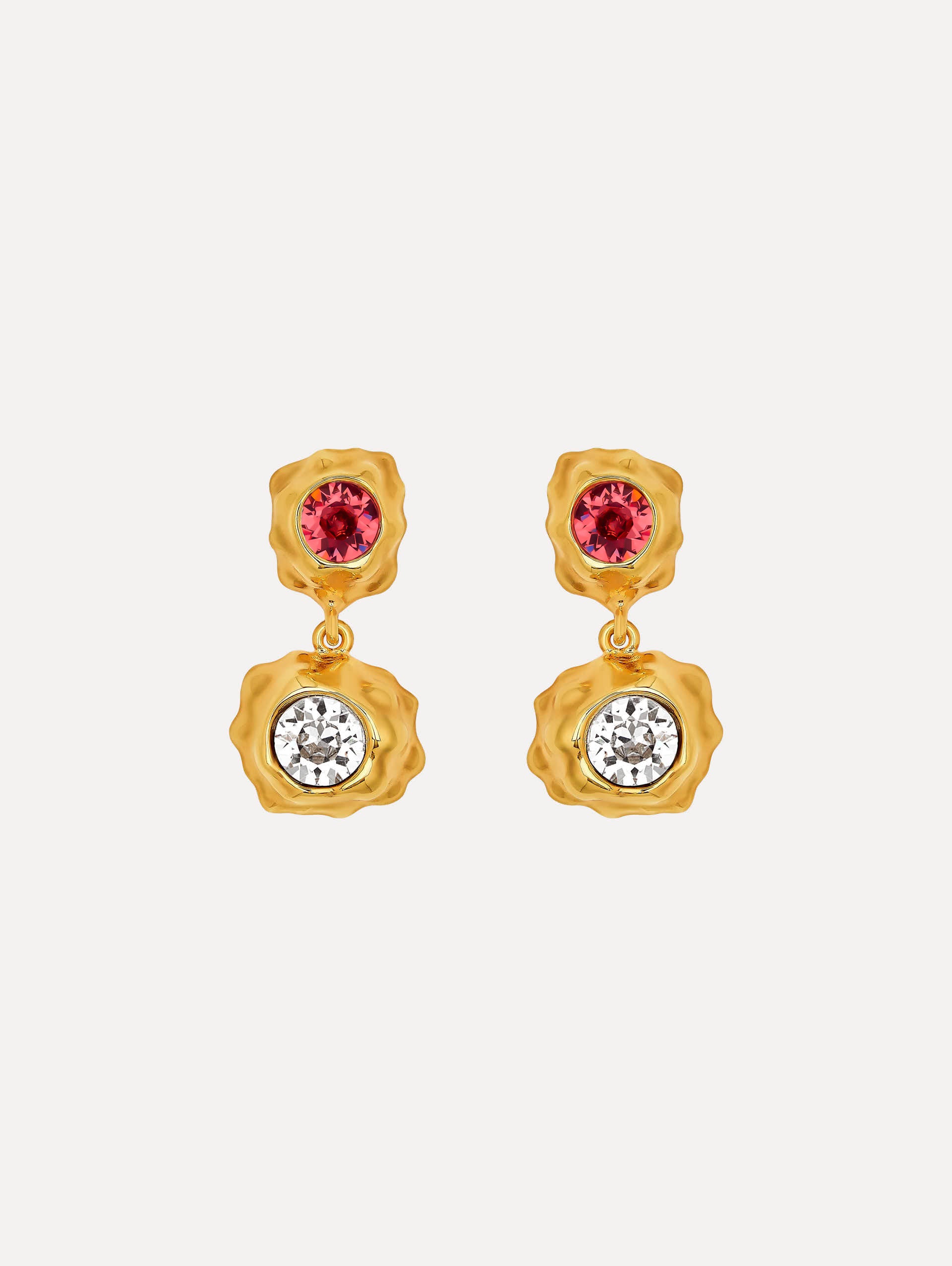 Textured Metal Double Drop Earrings for Women - Elegant Dangle Jewelry for Parties, Weddings & Everyday Wear