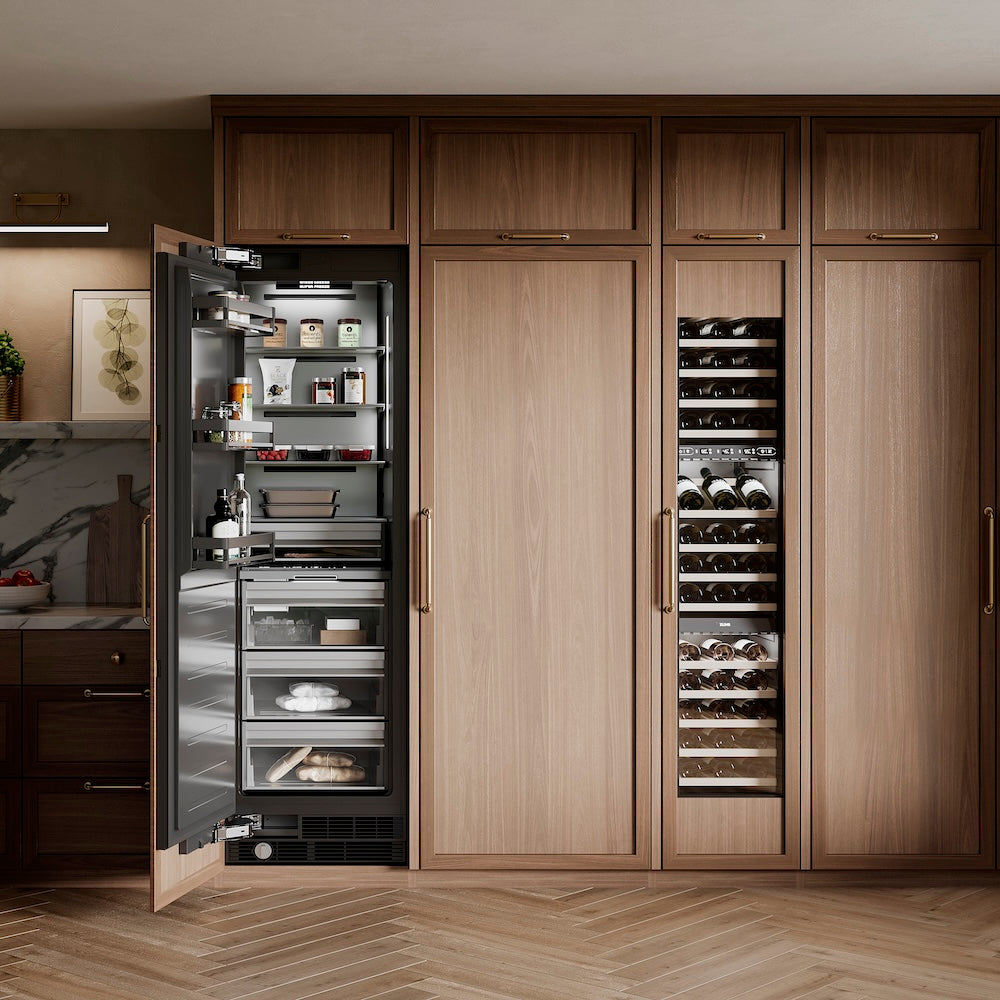 ZLINE 24 Inch 12.4 Cu Ft Panel Ready Column Freezer with Graphite Gray Interior (RBCFV 24) - Perfect for Restaurants, Home Kitchens & Commercial Use