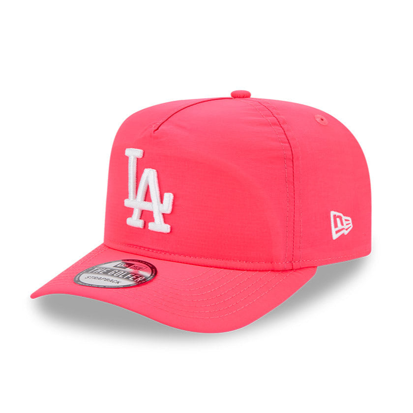 New Era Los Angeles Dodgers Infrared Strapback Hat - Lightweight Nylon Golf & Casual Wear for Men & Women - Perfect for Baseball Games, Golfing, and Everyday Fashion