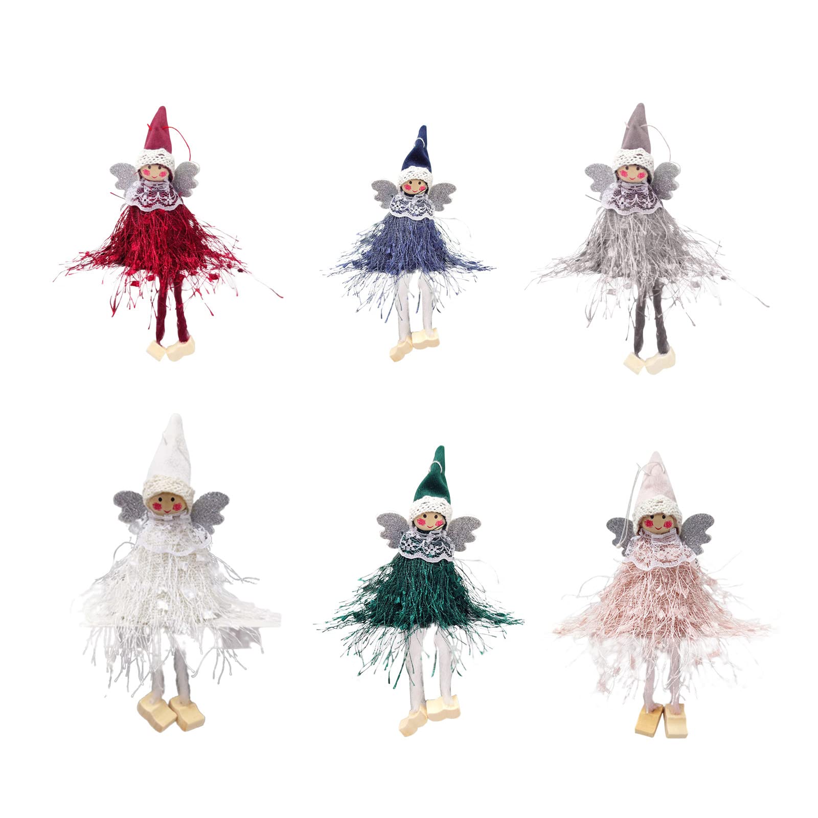 XUnion #a22M9n Christmas Angel Doll Ornament - Sitting Hanging Leg Pendant for Tree Decorations | Perfect Gift for Holiday Home Decor & Christmas Party Favors