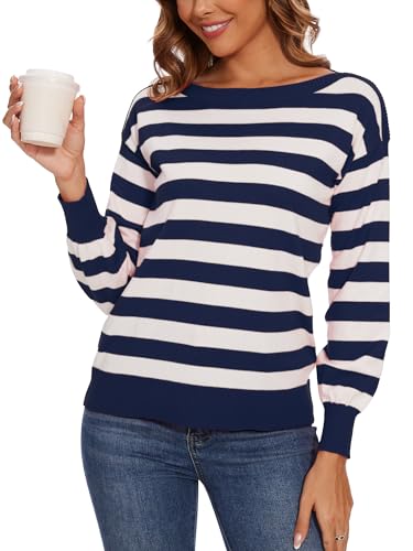 Navy and White Striped