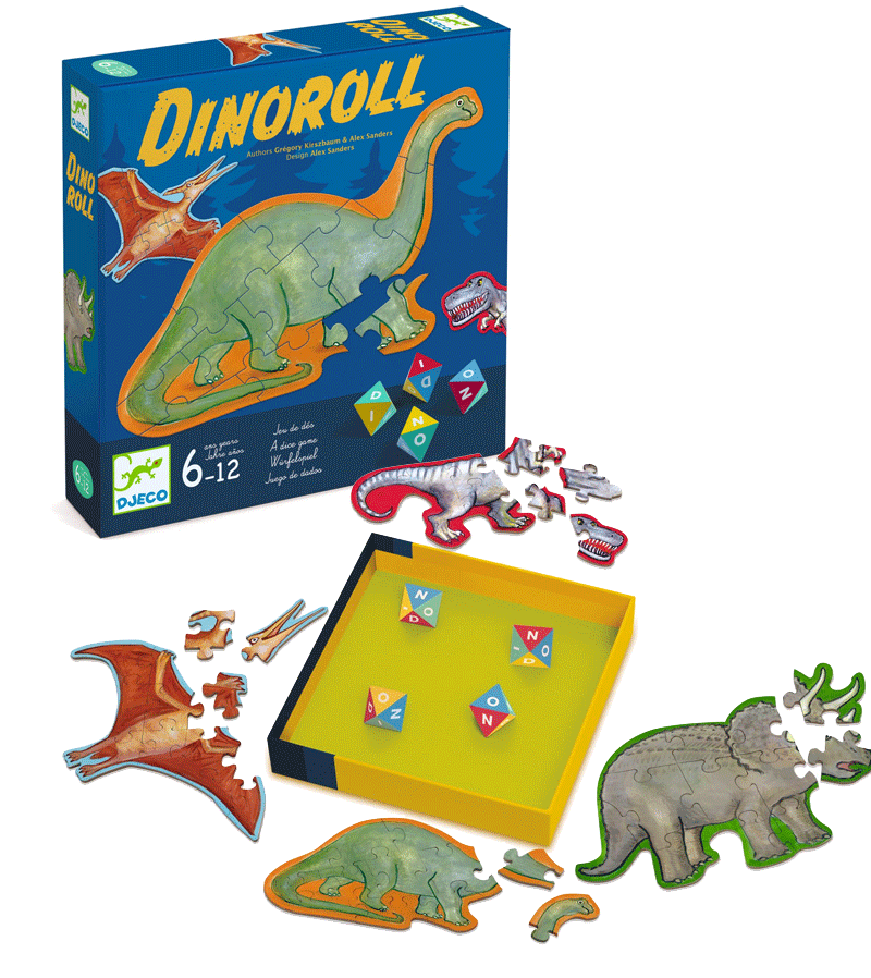 Best Djeco Dinoroll Game for Kids - Fun & Educational Dinosaur Rolling Board Game - Perfect for Family Game Night & Preschool Learning Activities