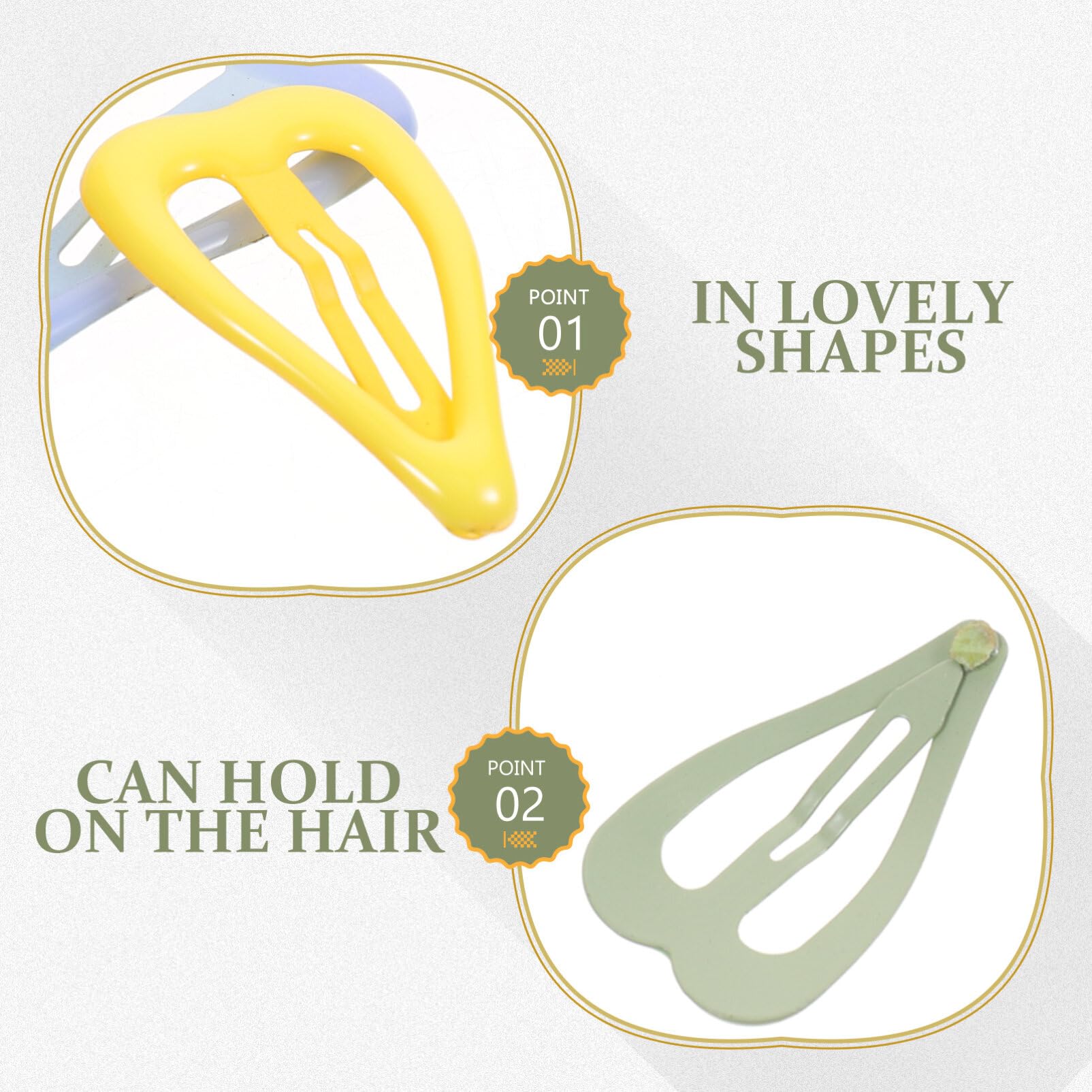 EXCLUZO 20Pcs No Metal Snap Hair Barrettes for Girls - Cute Candy Color Hair Clips for Toddlers, Kids, Teens & Women | Perfect for School, Parties & Daily Hair Styling