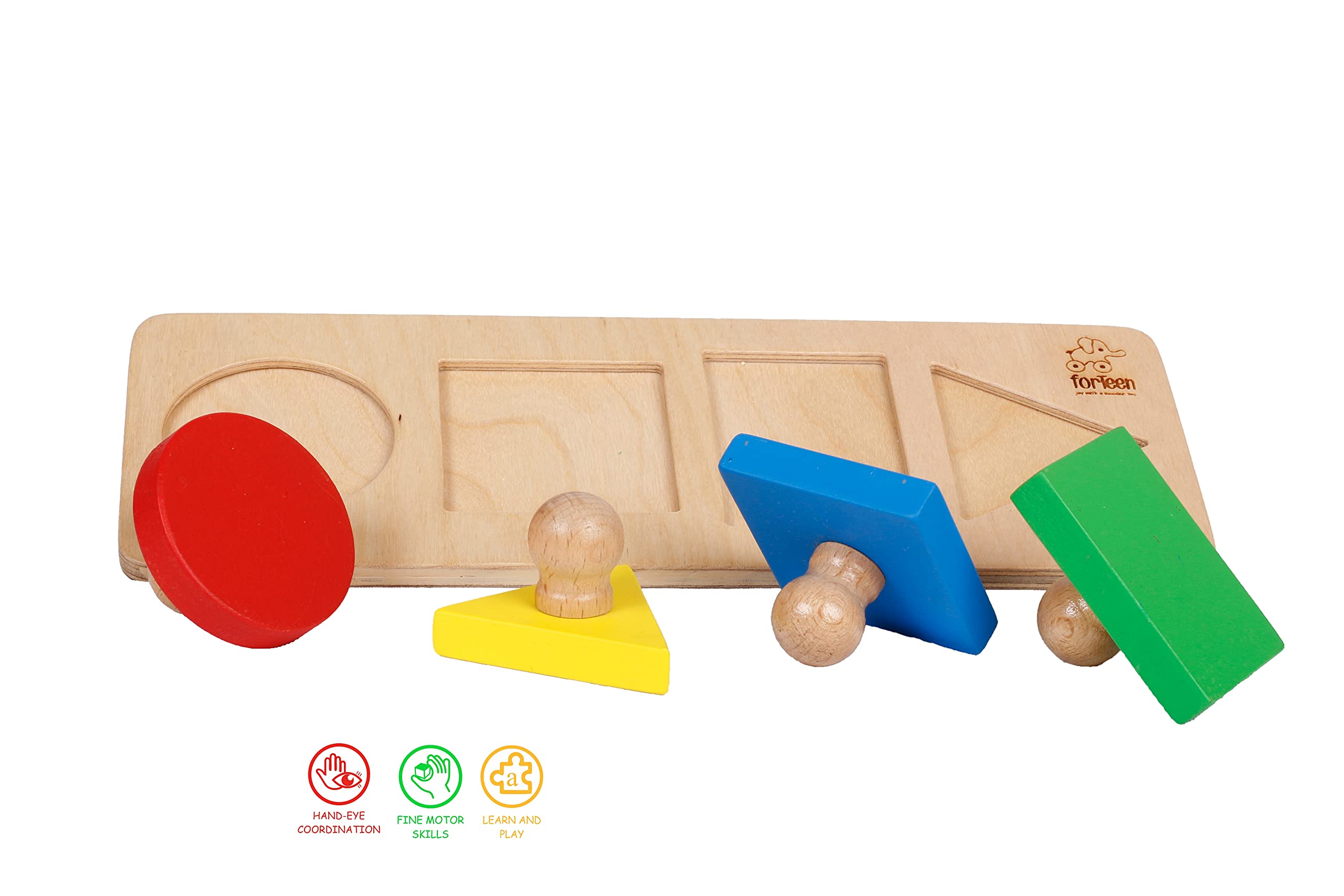 Wooden Shape Sorting Tray - Montessori Learning Toy for Toddlers | Educational Shape Matching Game for Kids | Perfect for Preschool Classroom & Home Play