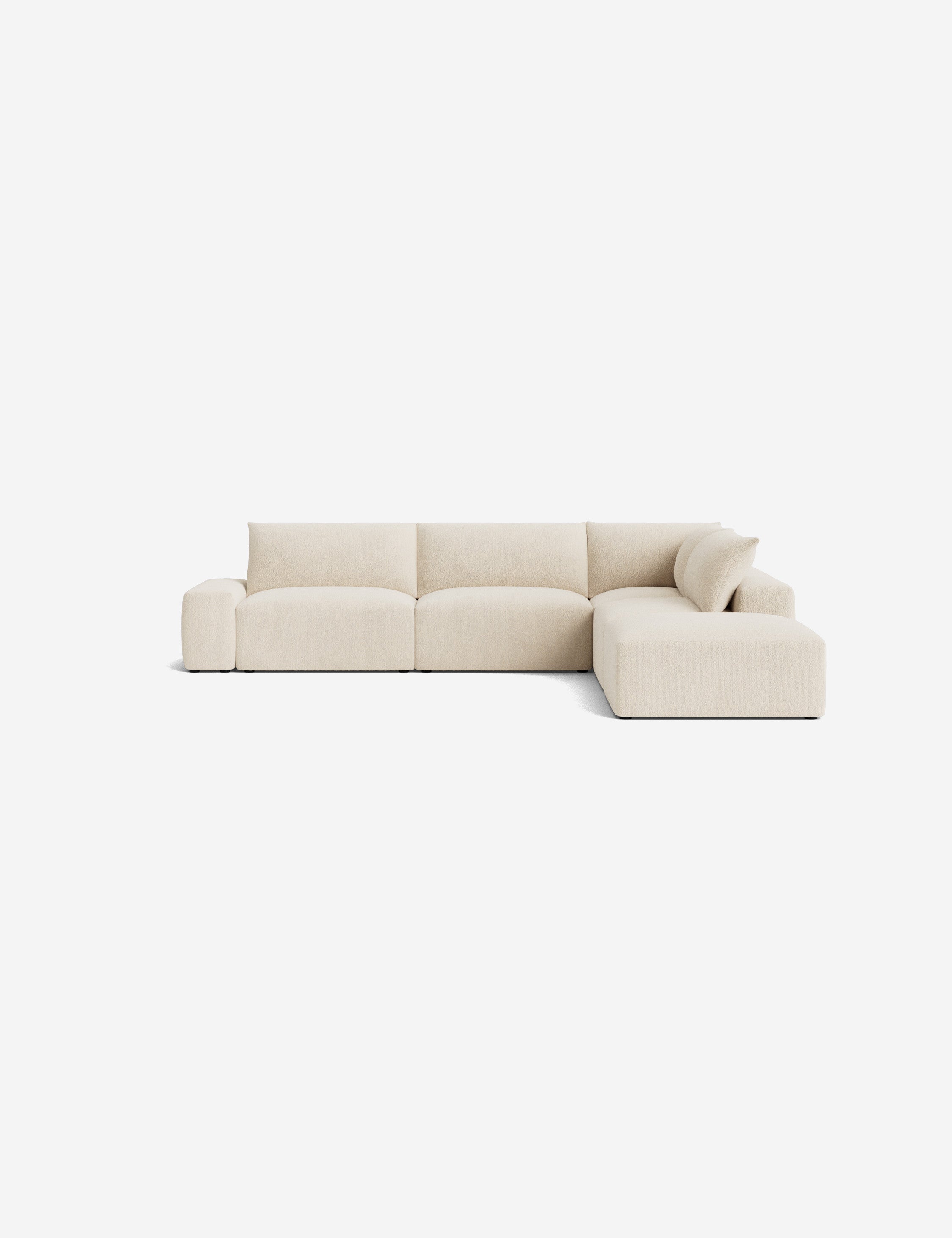 Brinley Chaise Sectional Sofa - Modern L-Shaped Couch with Chaise Lounge for Living Room, Family Room & Home Theater - Comfortable Fabric Upholstery