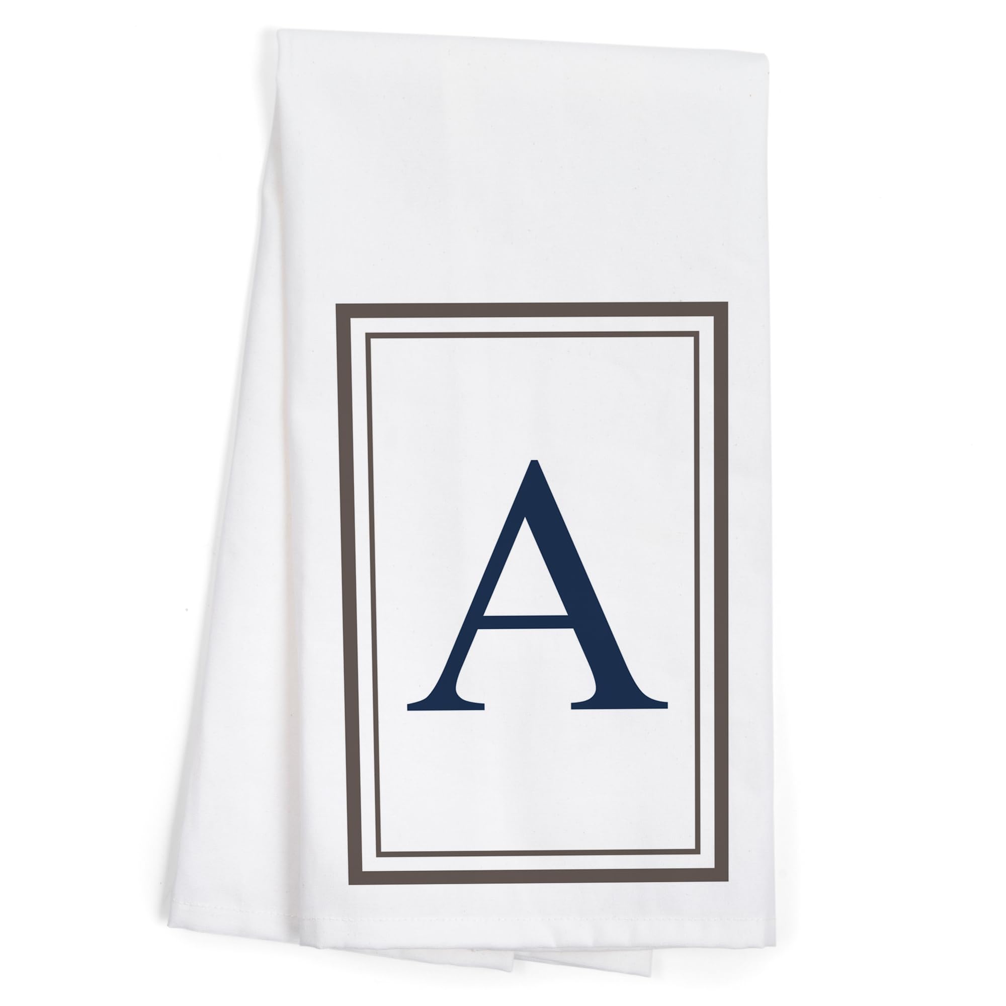 Lantern Press Monogram Estate Gray and Blue 100% Cotton Tea Towel - Decorative Hand Towel for Kitchen, Bathroom & Home Decor | Perfect for Gifts, Dish Drying & Farmhouse Style Decorating